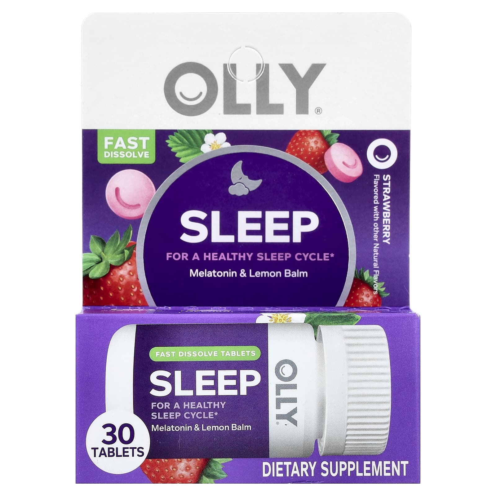 OLLY Sleep – Strawberry – 30 comprimés — Tunisie