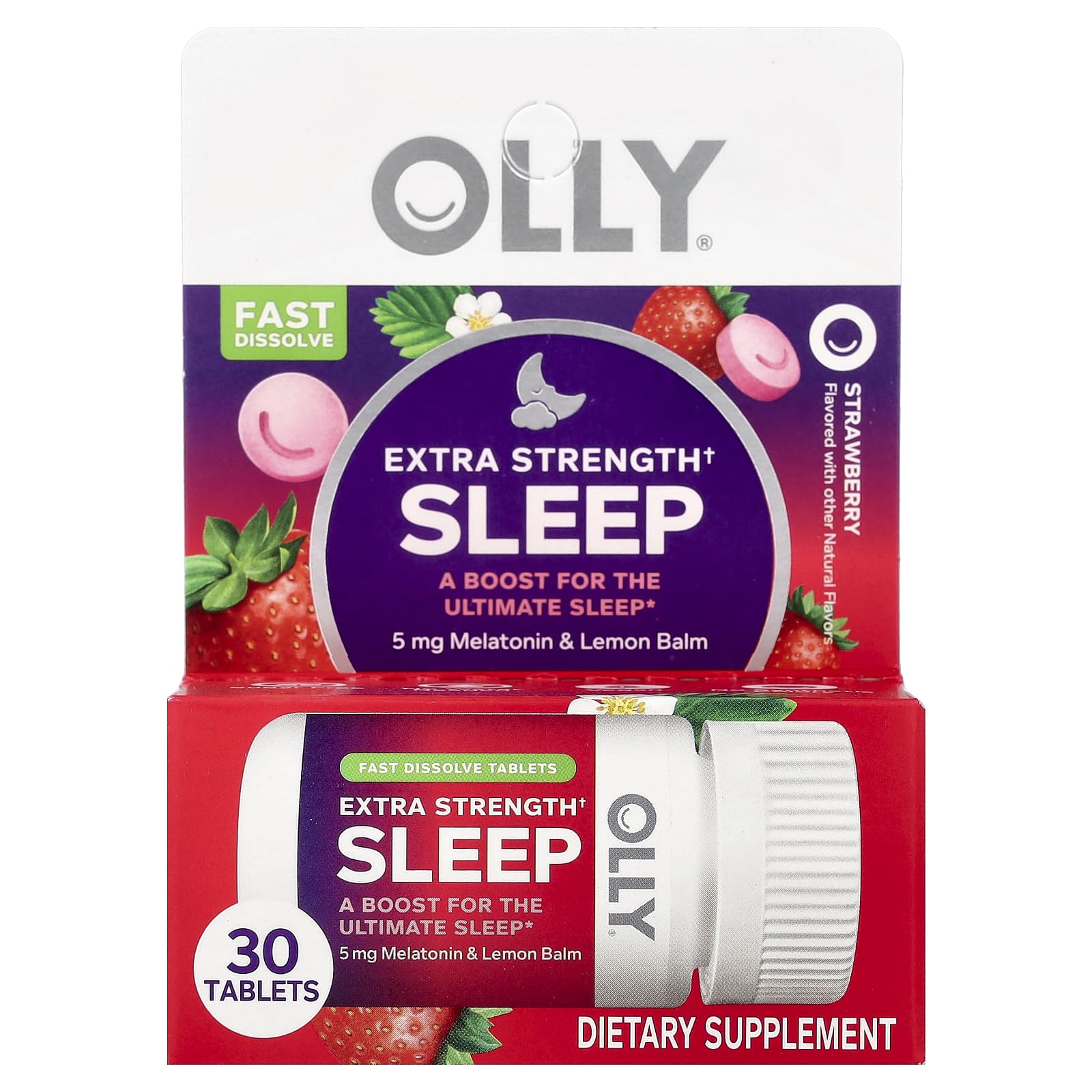 OLLY Sleep, Extra Strength – Strawberry – 30 comprimés — Tunisie