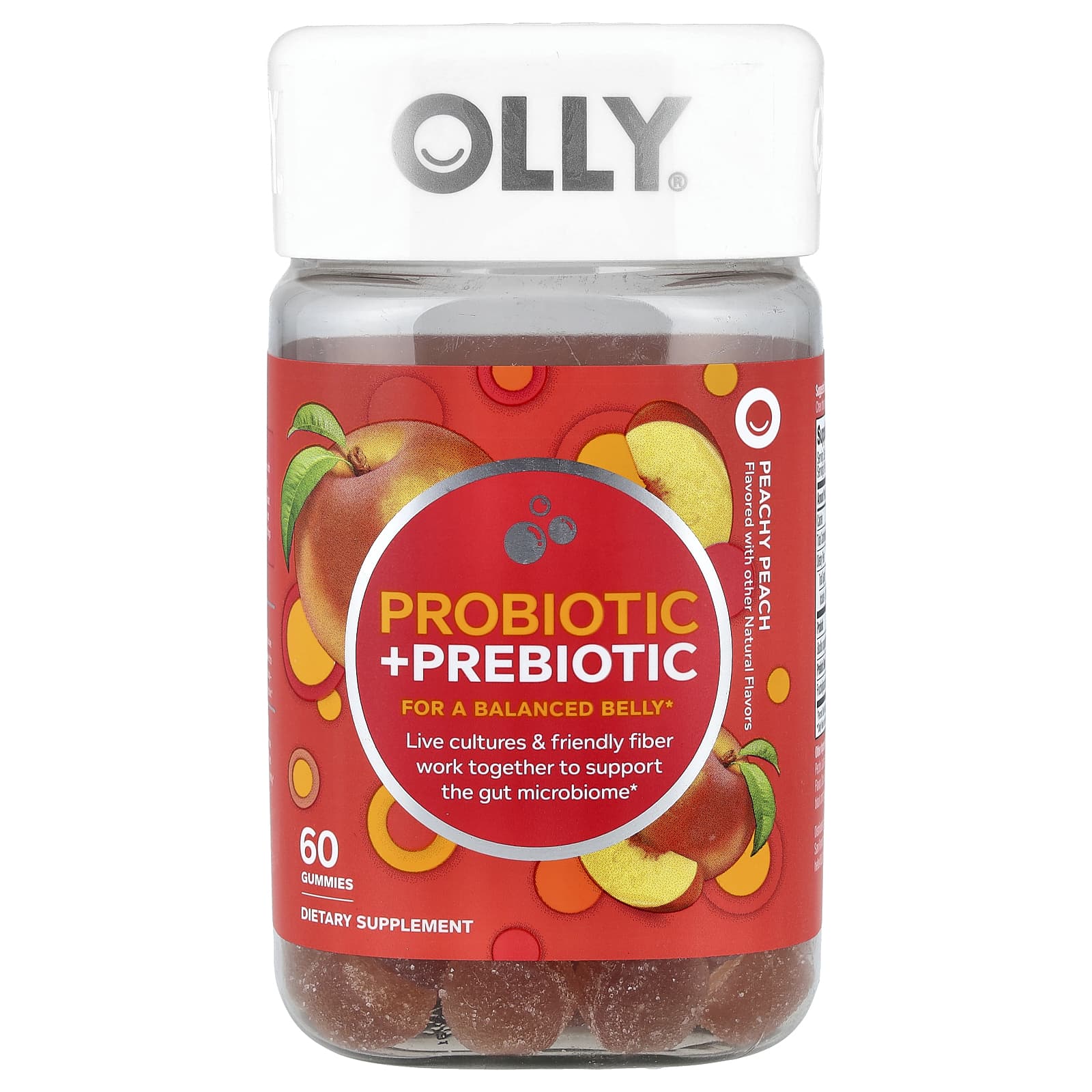 OLLY Probiotic + Prebiotic Gummies – Peachy Peach – 60 gommes — Tunisie