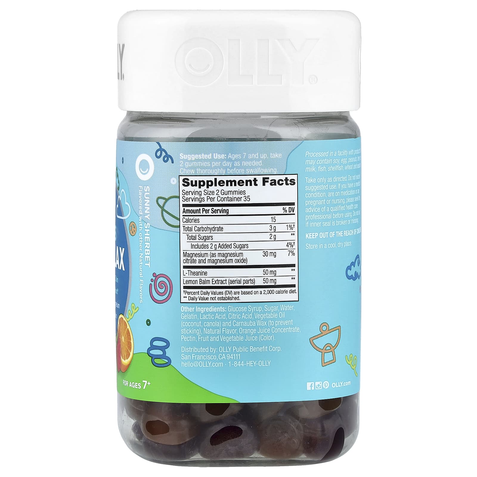 OLLY Kids Chillax Gummies, Sunny Sherbet – 70 gommes — photo 2 sur 2