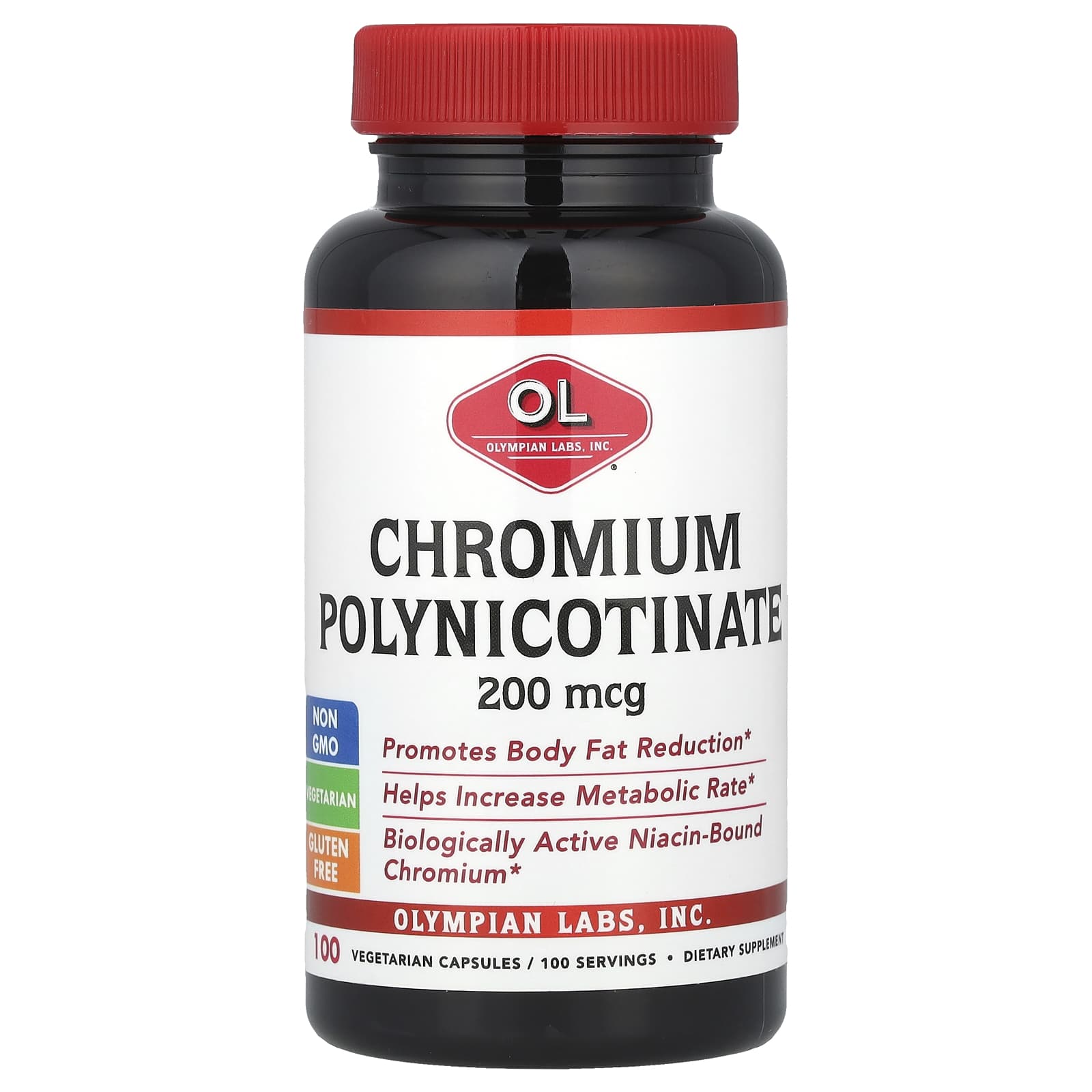 Olympian Labs Chromium Polynicotinate – 100 gélules végétales — Tunisie