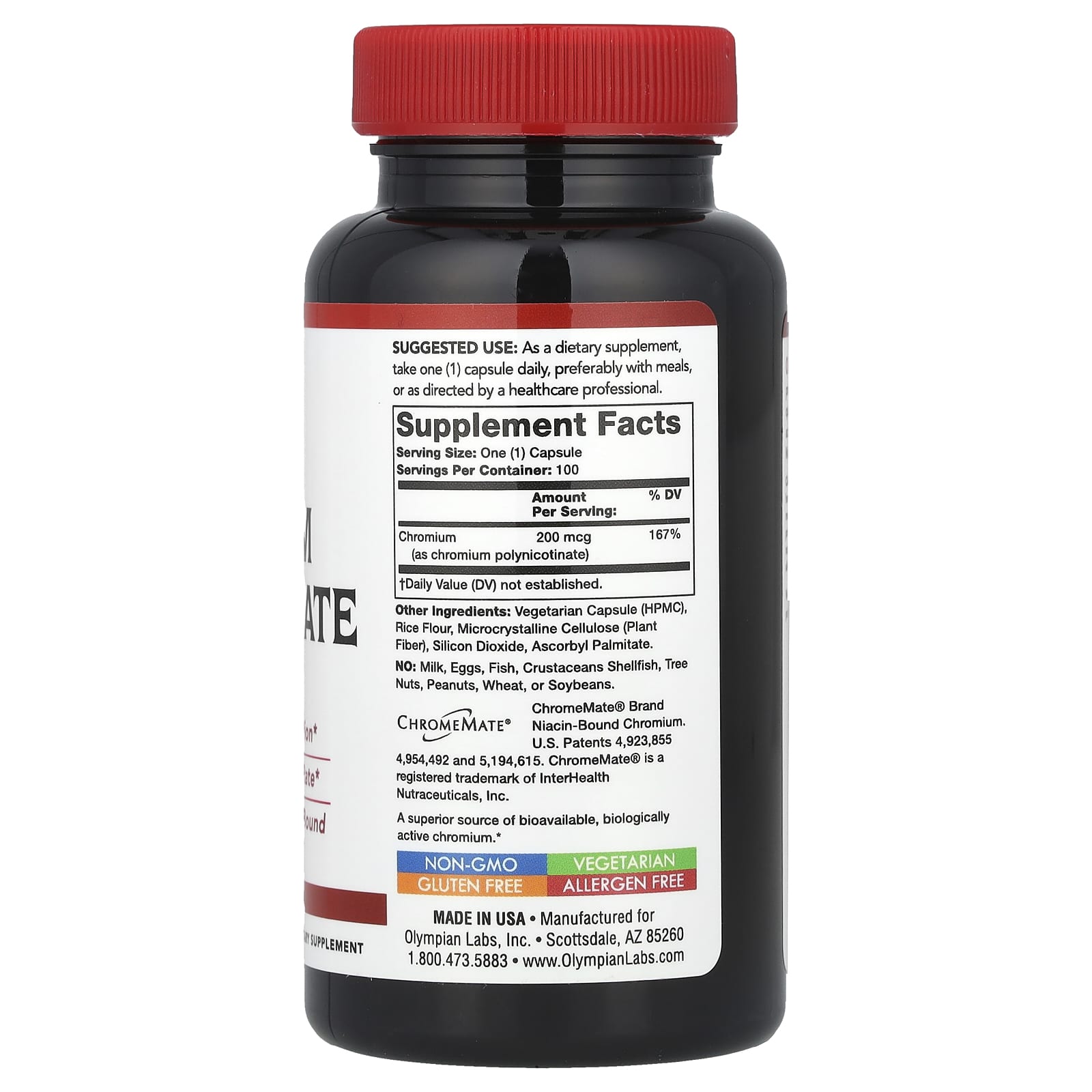 Olympian Labs Chromium Polynicotinate – 100 gélules végétales — photo 2 sur 2