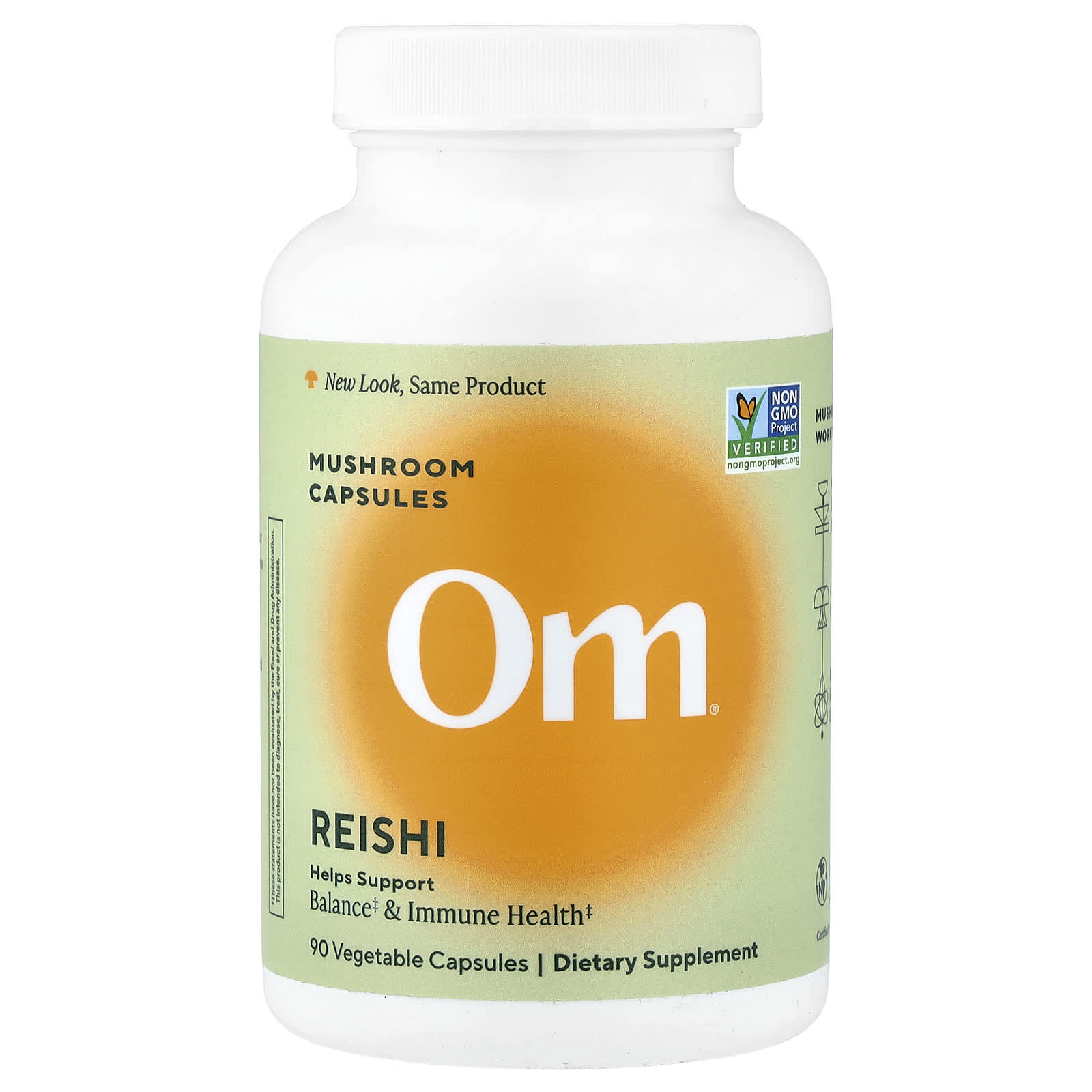 Om Mushrooms Reishi Mushroom Capsules, 90 Vegetable Capsules (666 mg per Capsule ) — Tunisie