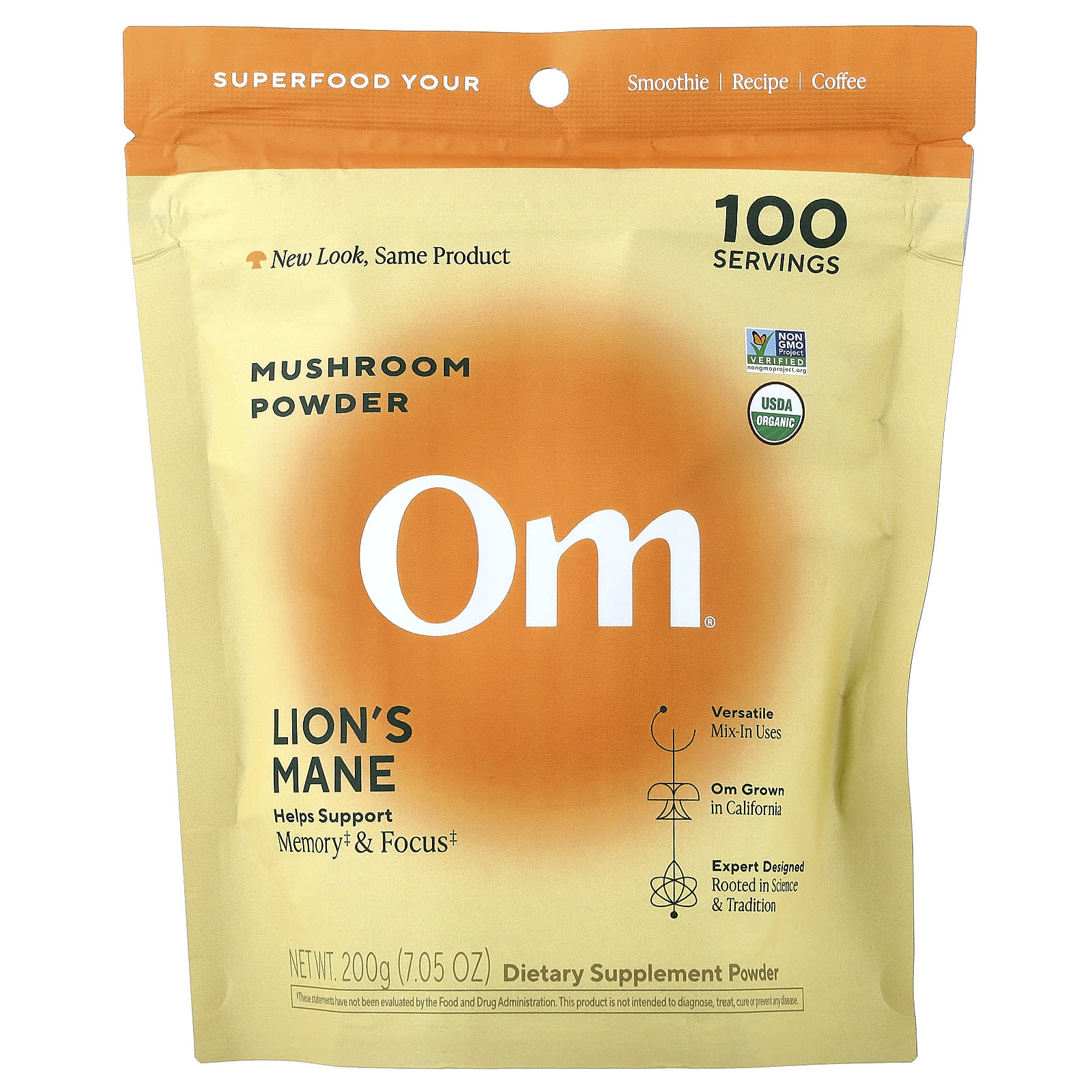 Om Mushrooms Mushroom Powder, Lion's Mane – 200 g — Tunisie