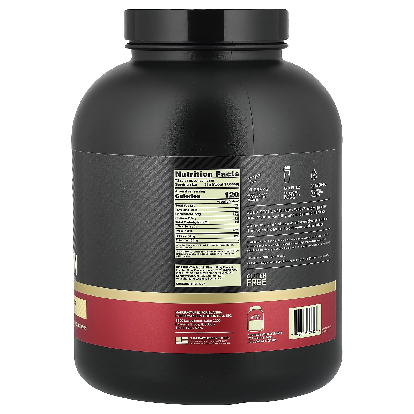 Optimum Nutrition Gold Standard 100% Whey Protein – French Vanilla Creme – 2,26 kg — photo 2 sur 2