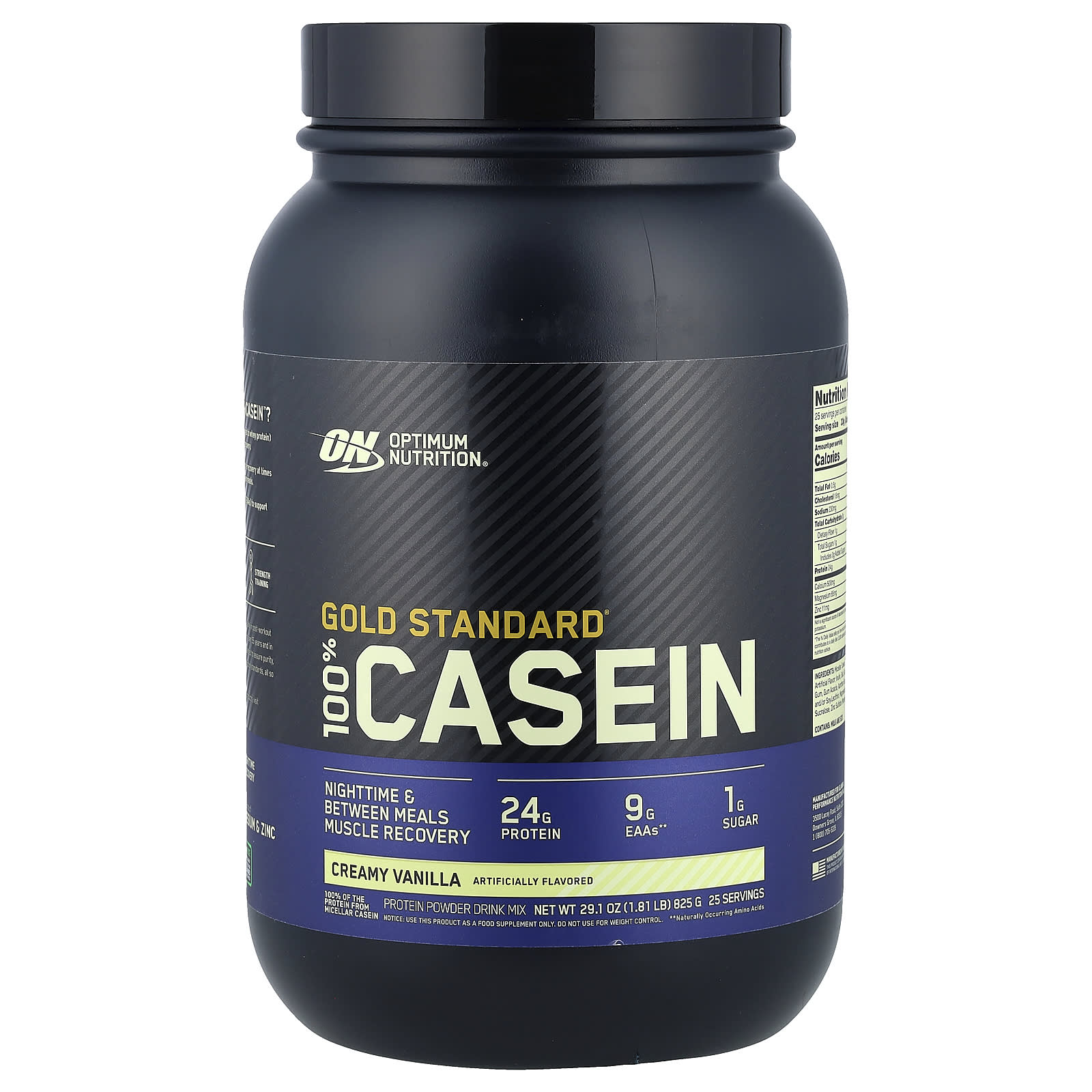 Optimum Nutrition Gold Standard 100% Casein – Creamy Vanilla – 825 g — Tunisie