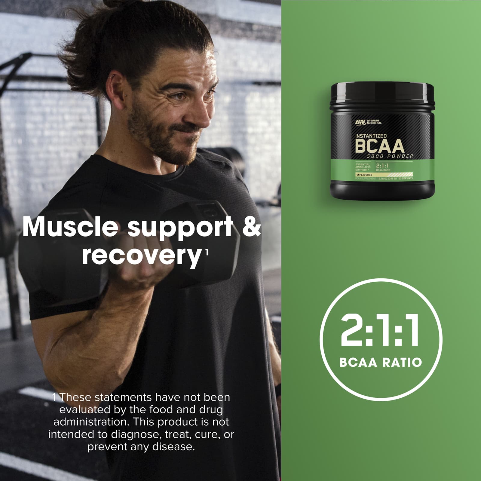 Optimum Nutrition Instantized BCAA 5000 Powder – Sans arôme – 345 g — étiquette 3