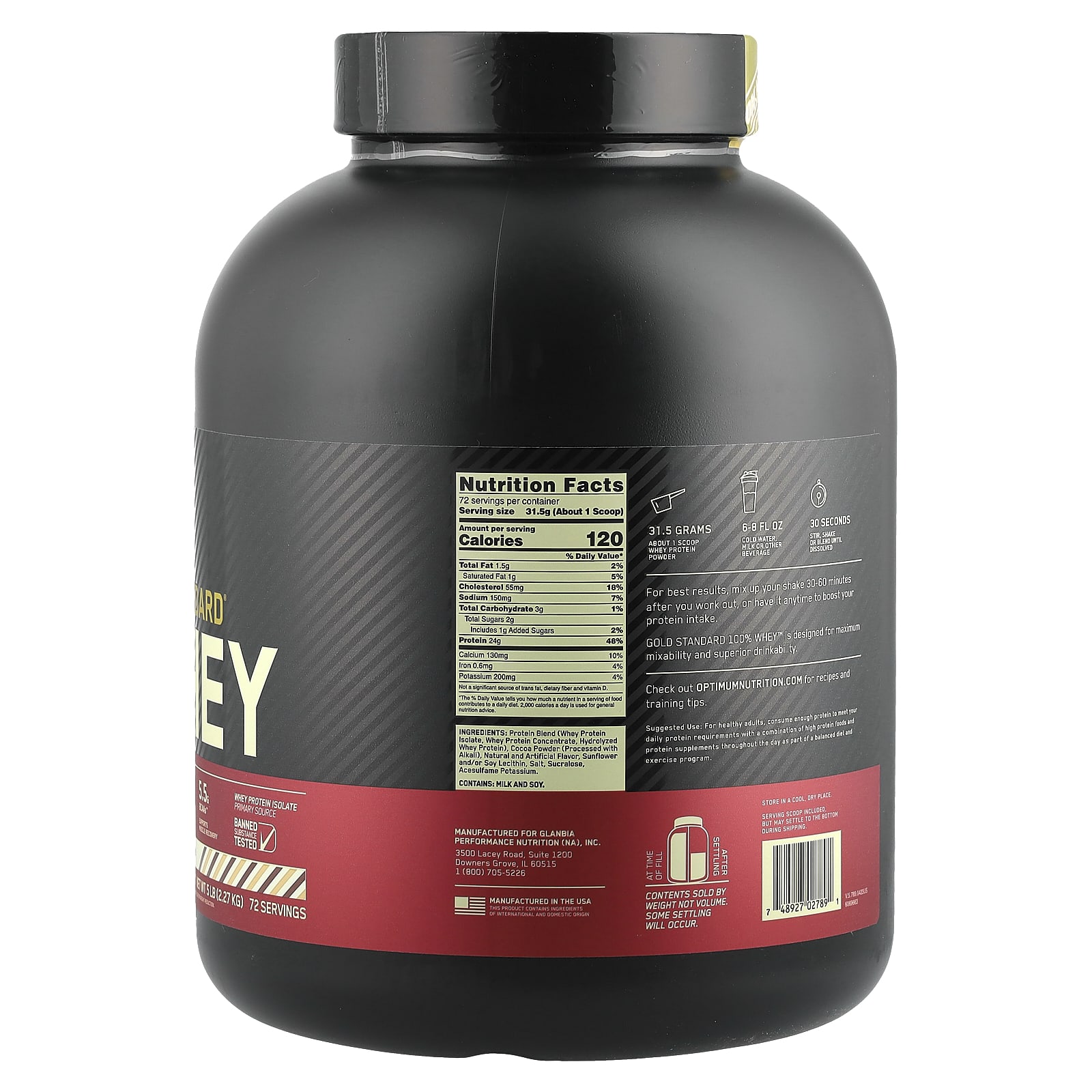 Optimum Nutrition Gold Standard 100% Whey – Rocky Road – 2,27 kg — photo 2 sur 2