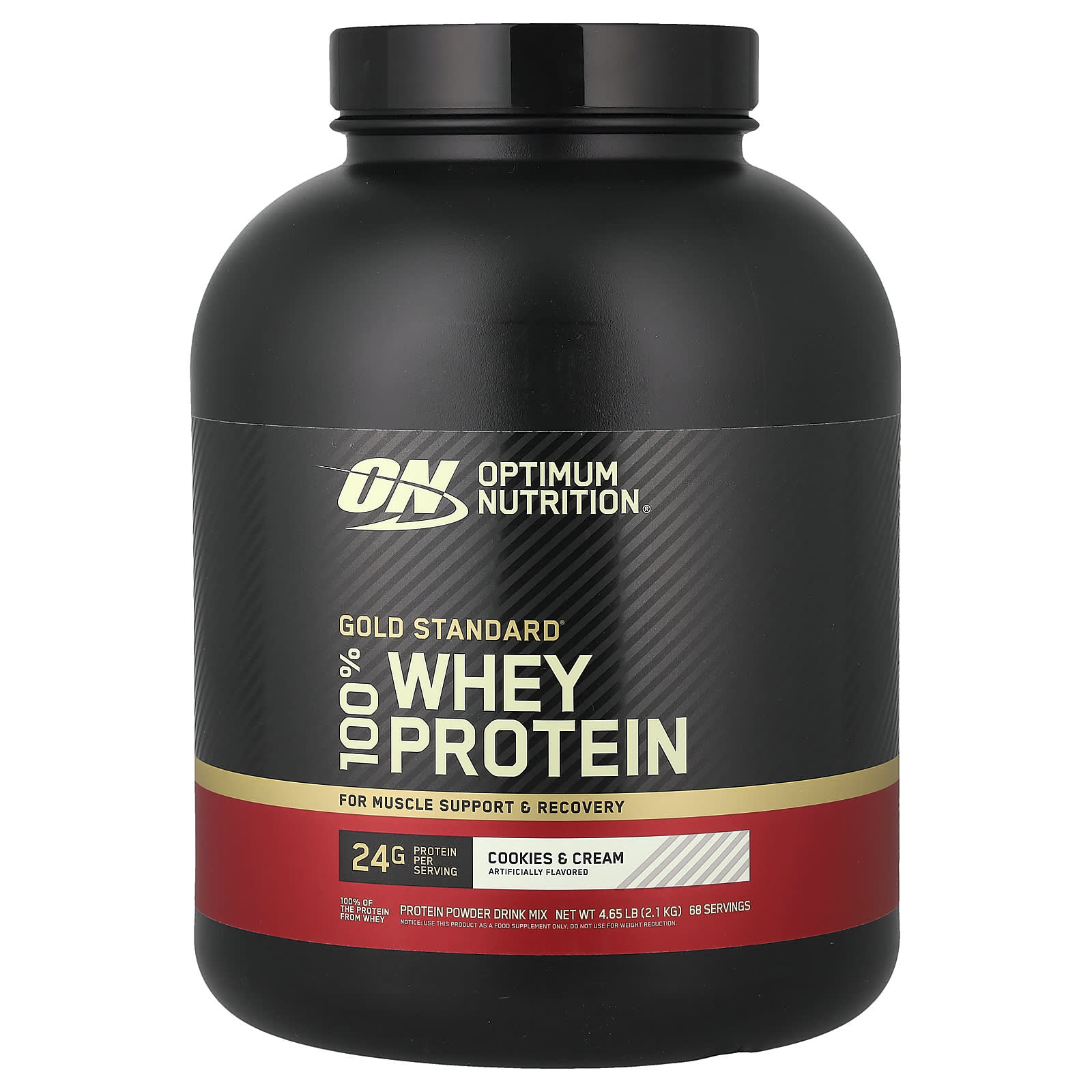 Optimum Nutrition Gold Standard 100% Whey Protein – Cookies & Cream – 2,1 kg — Tunisie