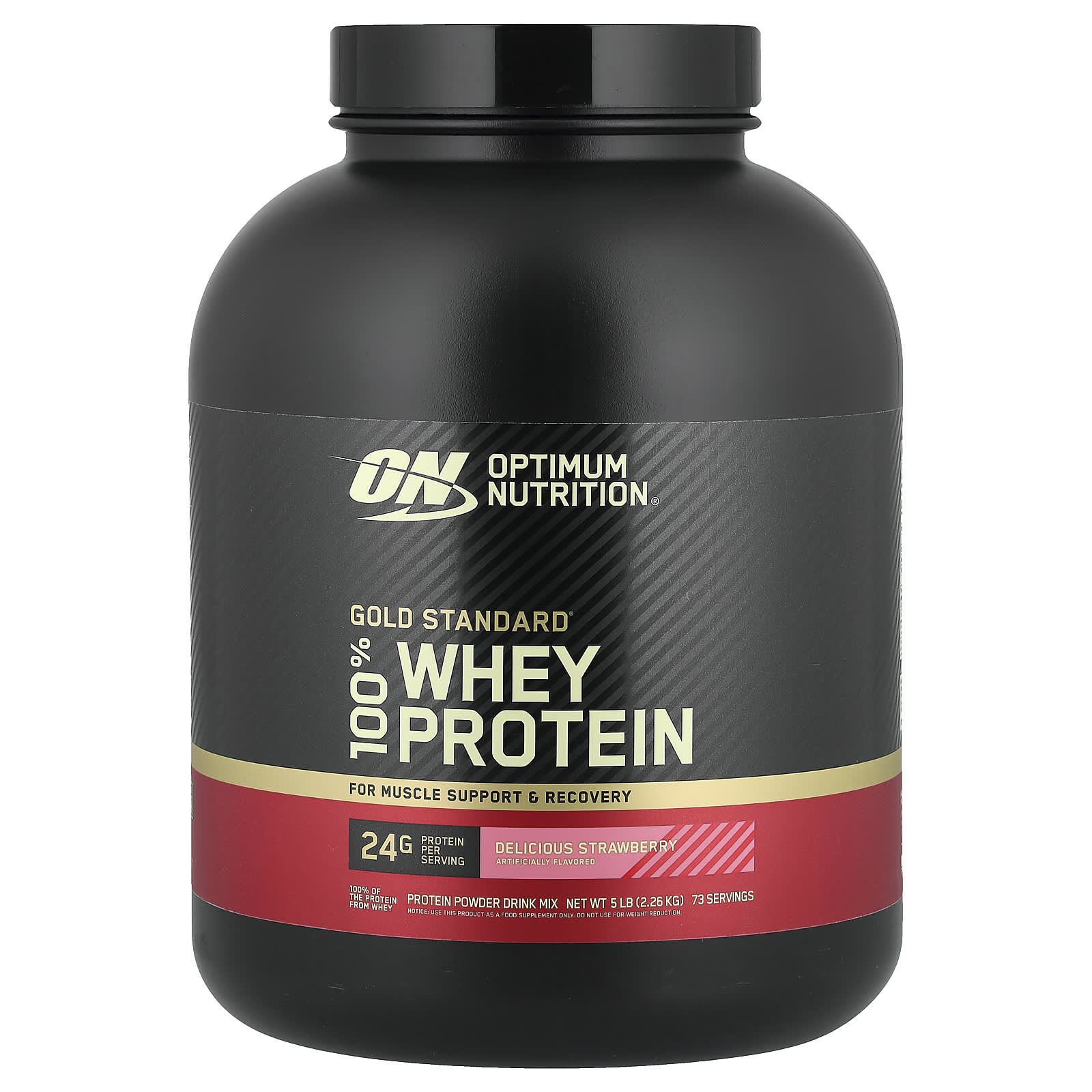 Optimum Nutrition Gold Standard 100% Whey Protein – Delicious Strawberry – 2,26 kg — Tunisie