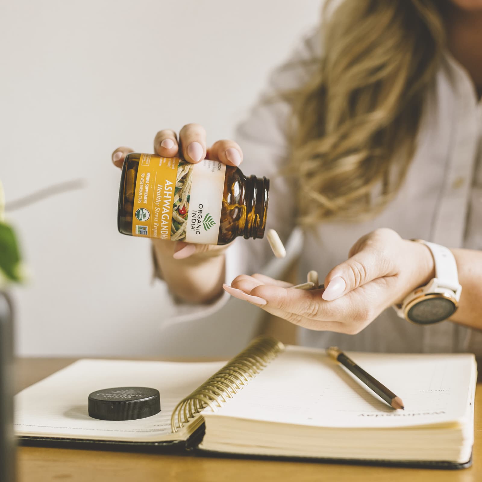 Organic India Ashwagandha, 90 Vegetarian Caps (400 mg per Capsule) — étiquette 5