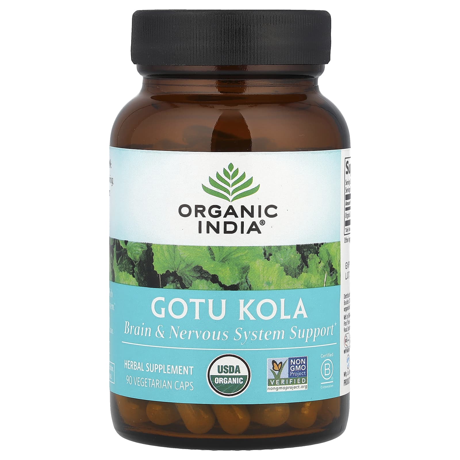 Organic India Gotu Kola, 90 Vegetarian Caps (350 mg per Capsule) — Tunisie
