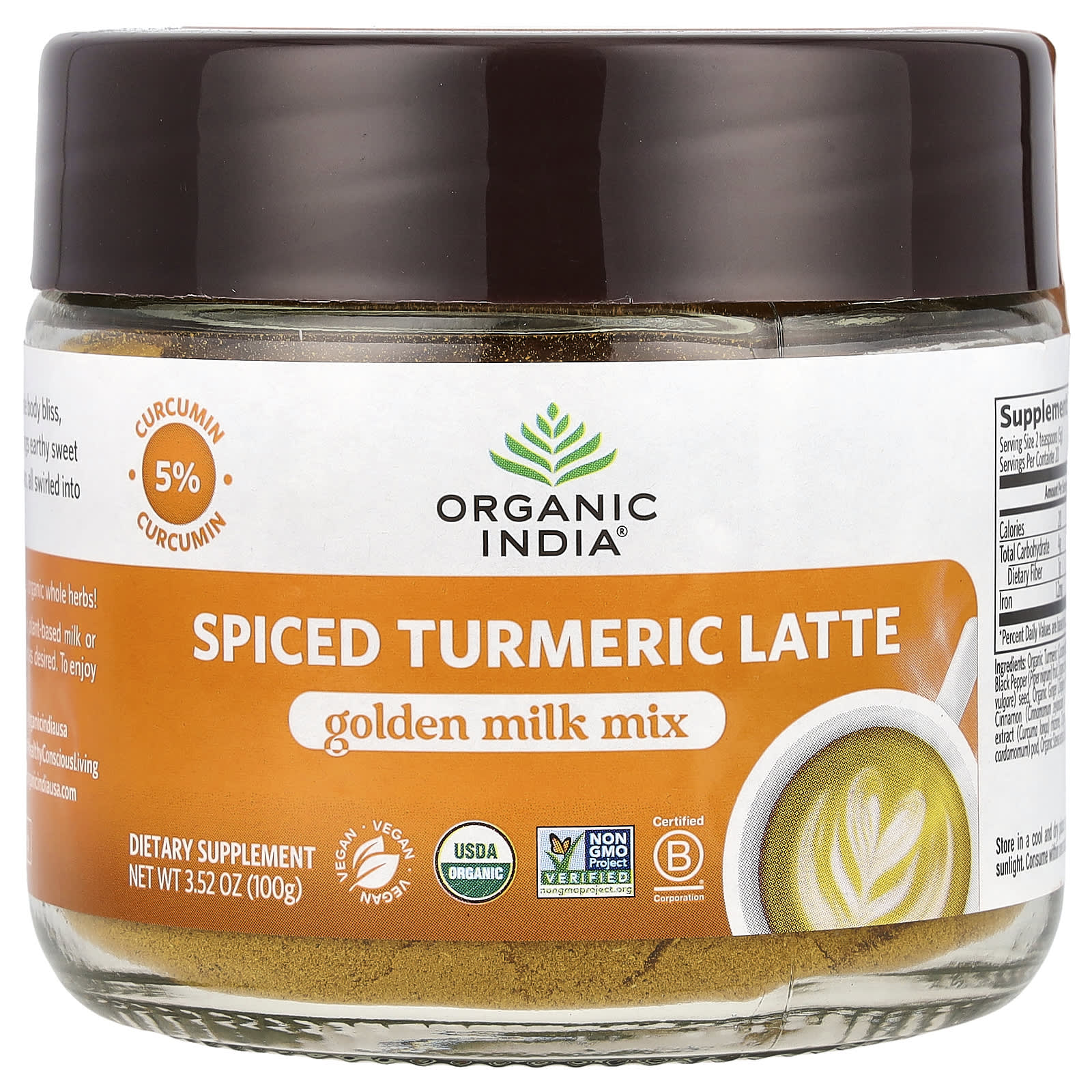 Organic India Spiced Turmeric Latte, Golden Milk Mix – 100 g — Tunisie