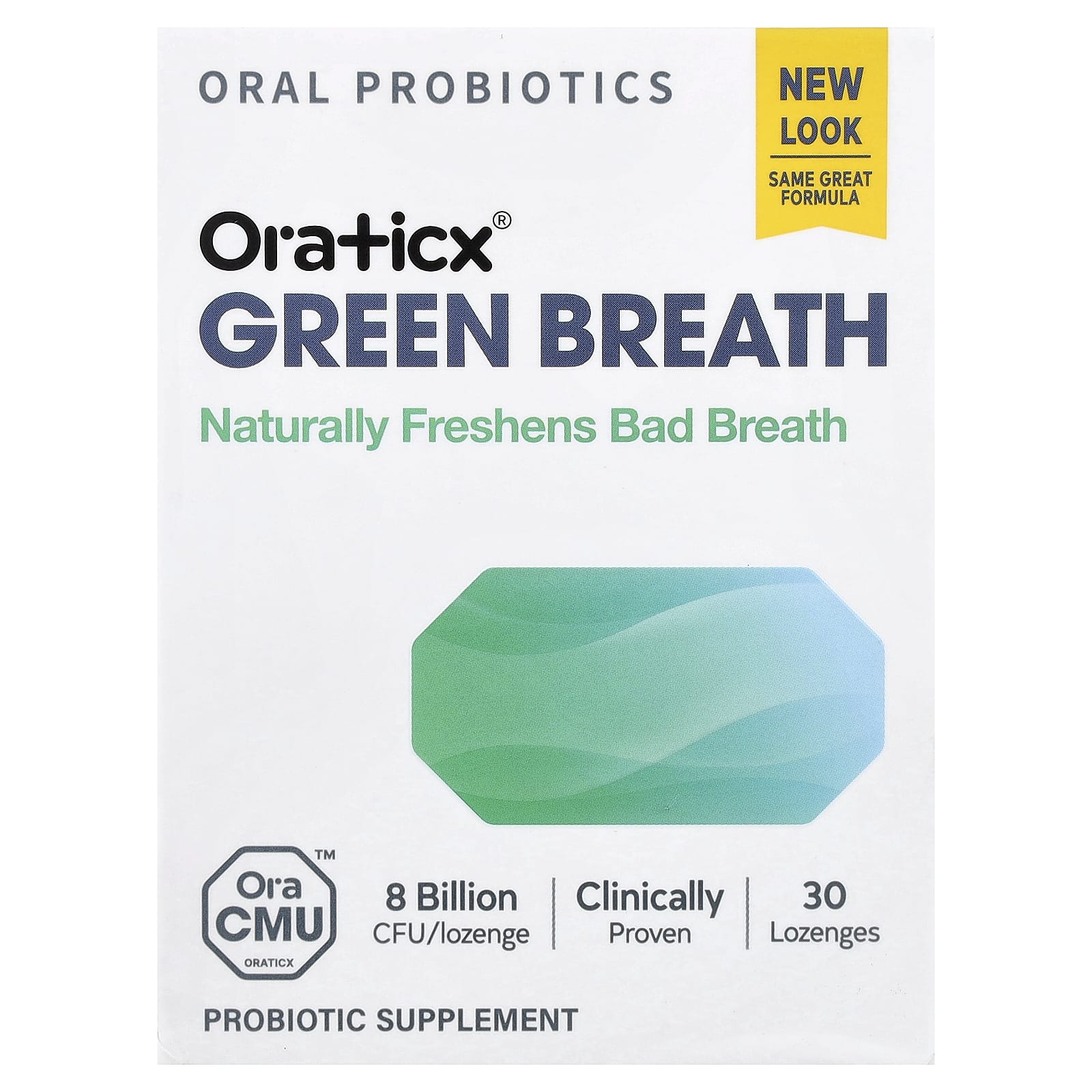 Oraticx Green Breath Oral Probiotics – Mint – 30 pastilles — Tunisie