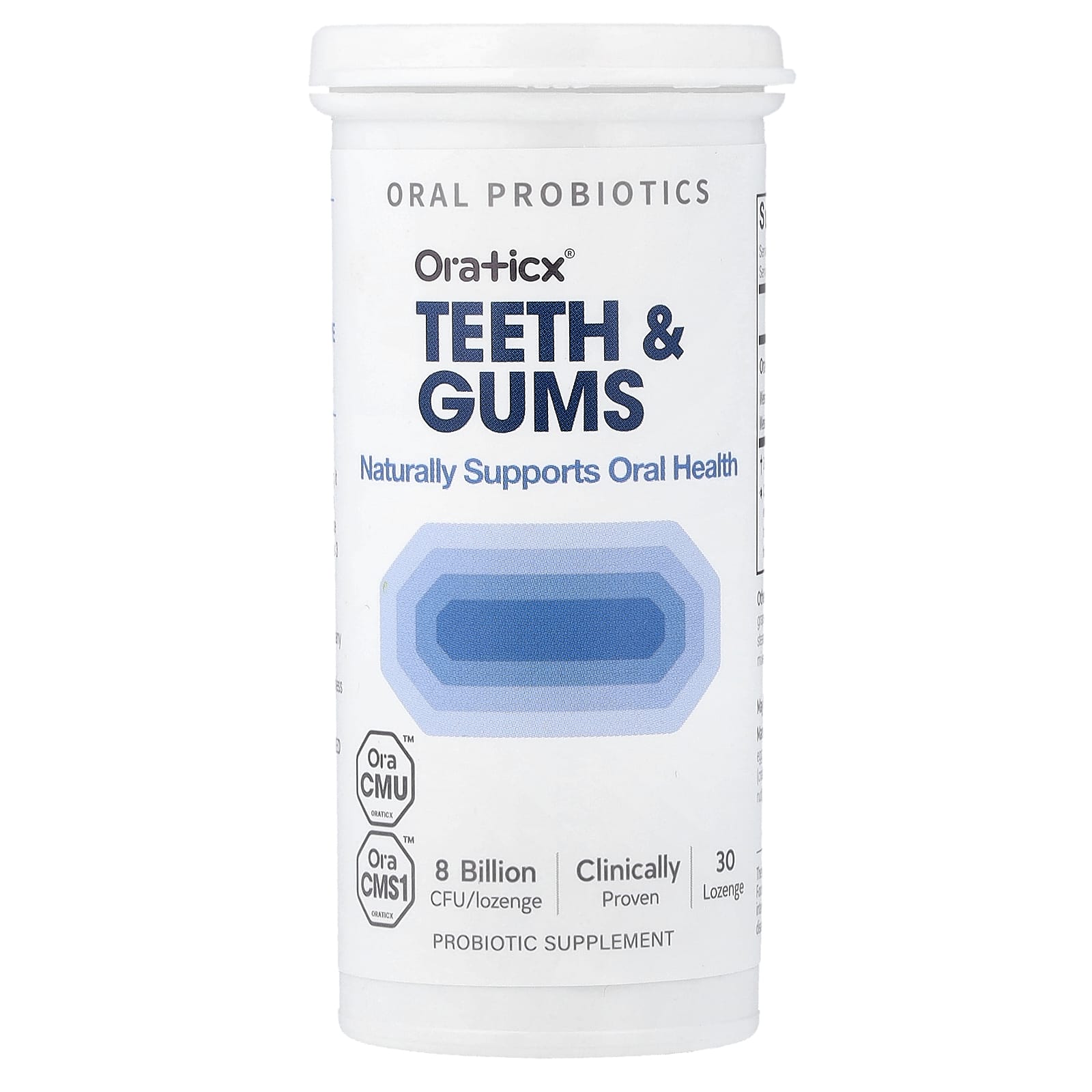Oraticx Teeth & Gums, Oral Probiotics – Grape – 30 pastilles — étiquette 1