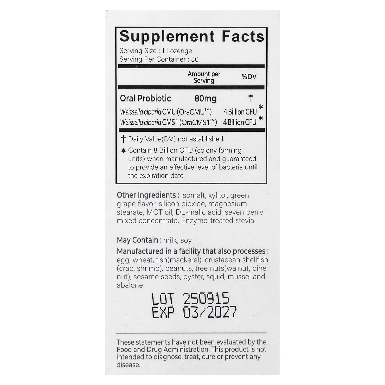 Oraticx Teeth & Gums, Oral Probiotics – Grape – 30 pastilles — photo 2 sur 2