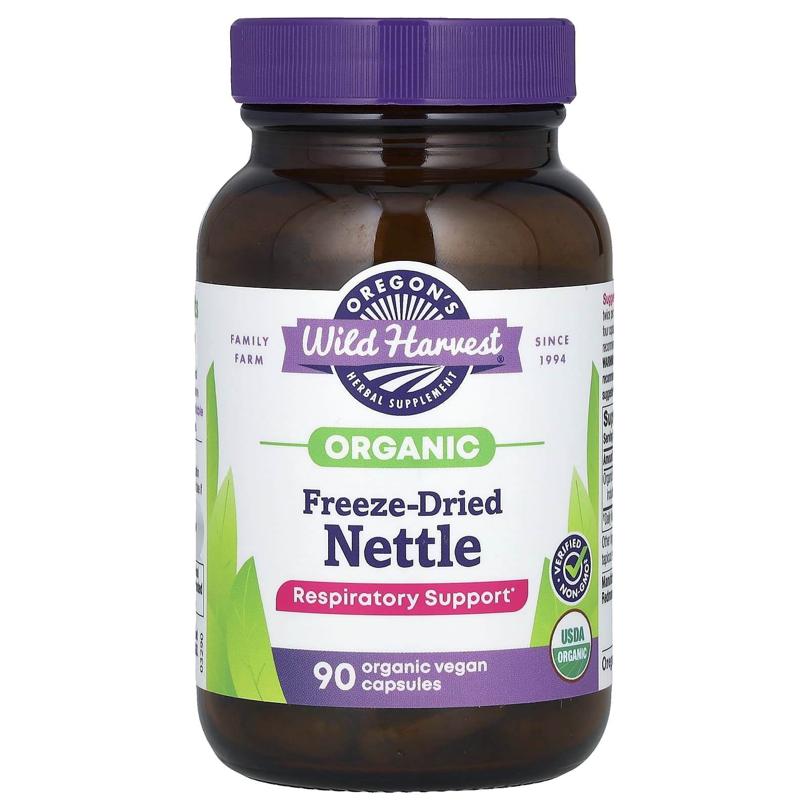 Oregon's Wild Harvest Organic Freeze-Dried Nettle, 90 Organic Vegan Capsule (300 mg per Capsule) — Tunisie