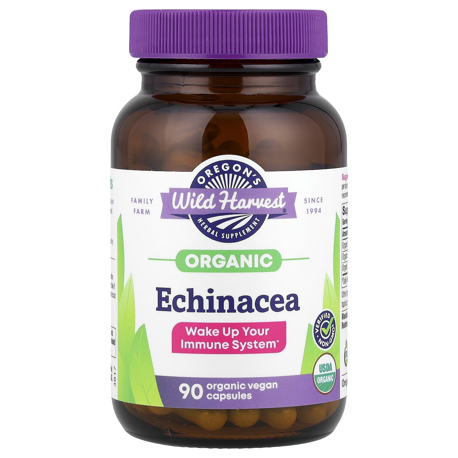 Oregon's Wild Harvest Organic Echinacea, 90 Organic Vegan Capsules — Tunisie