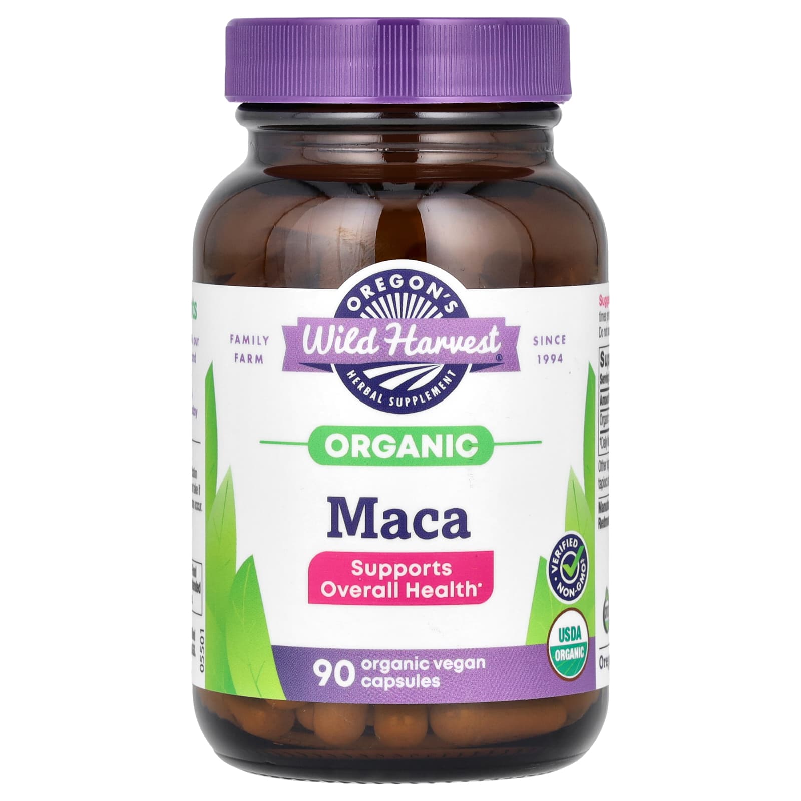 Oregon's Wild Harvest Organic Maca, 90 Organic Vegan Capsules (615 mg per Capsule) — Tunisie