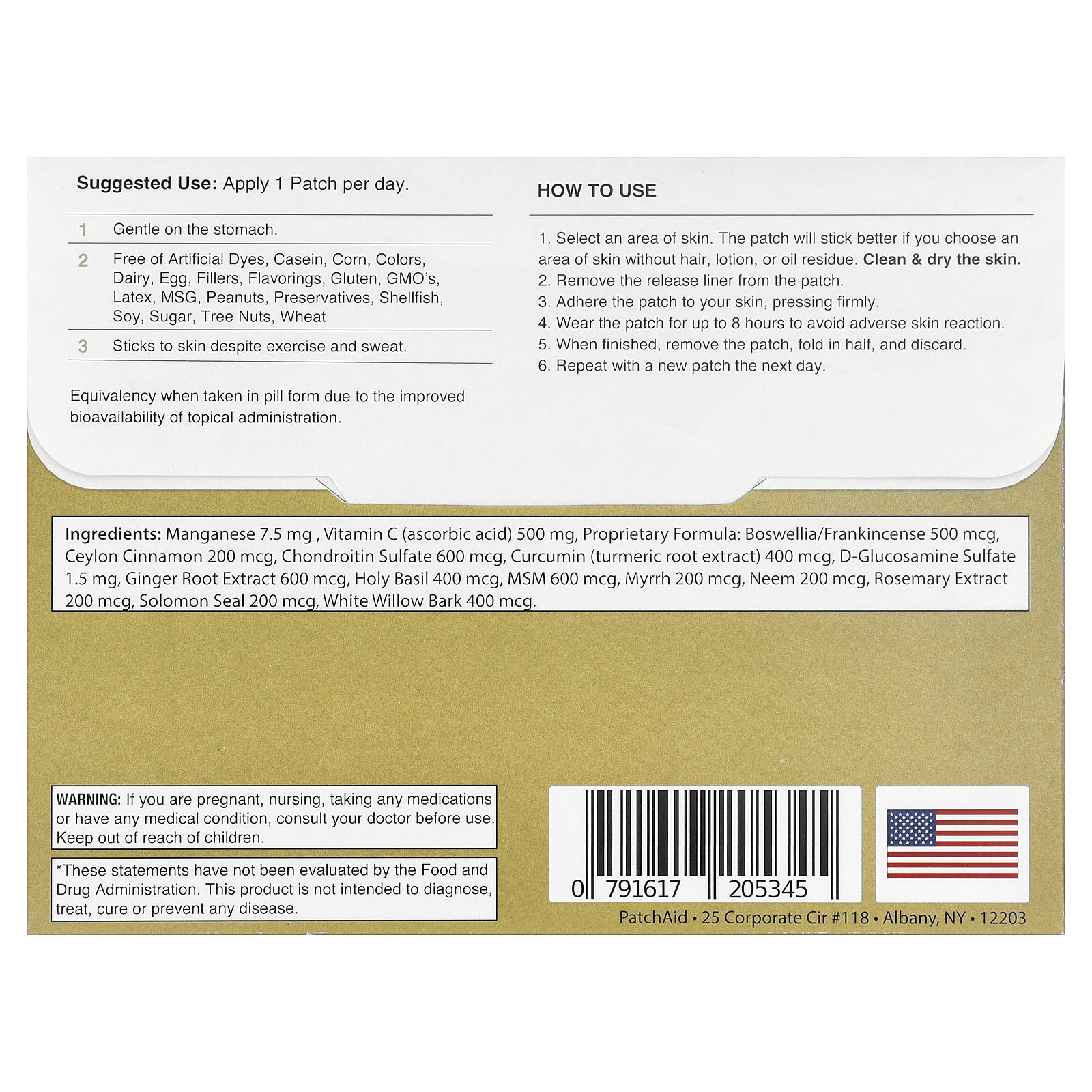 PatchAid Glucosamine & Chondroitin Plus Patch, 30 Patches — photo 2 sur 2