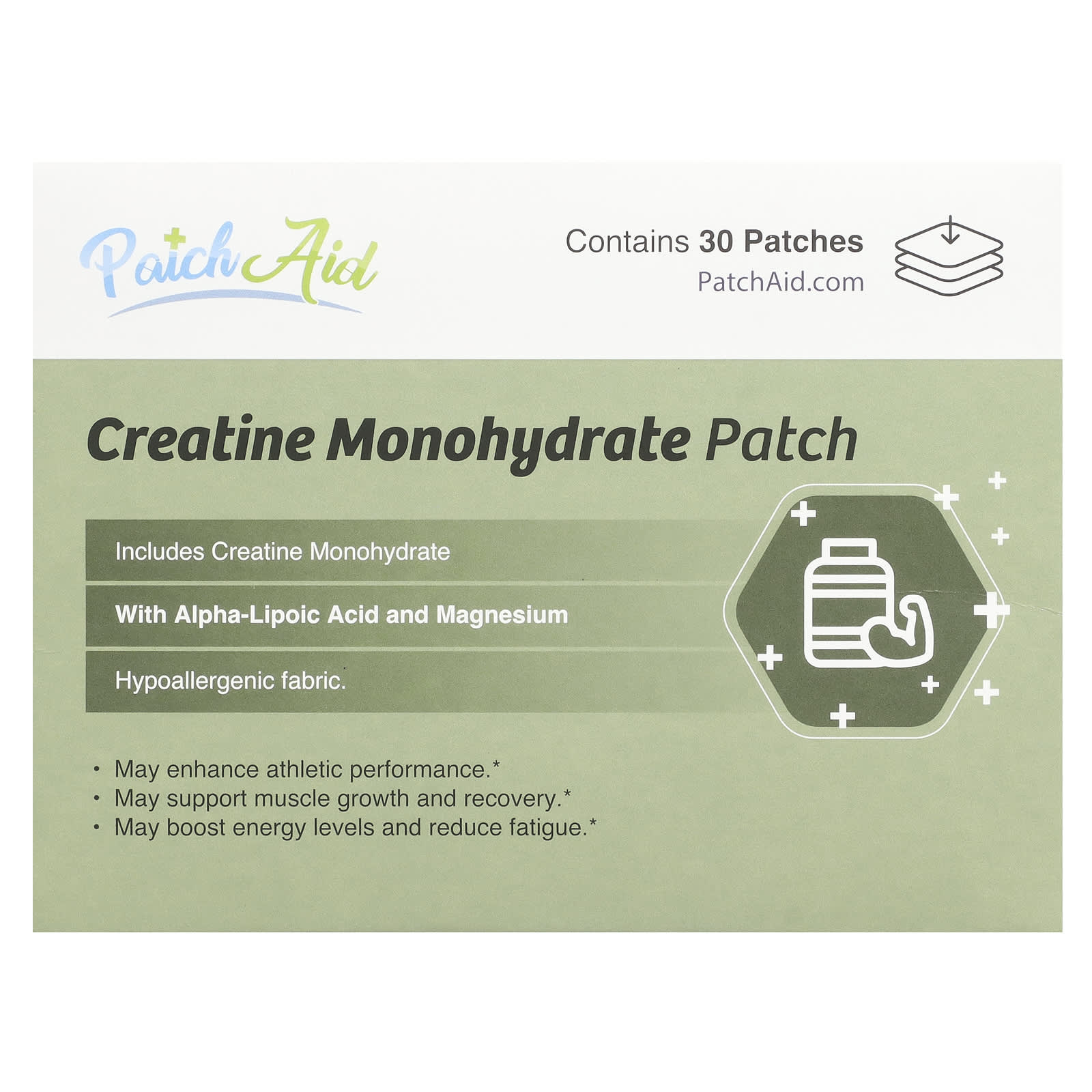 PatchAid Creatine Monohydrate Patch, 30 Patches — Tunisie