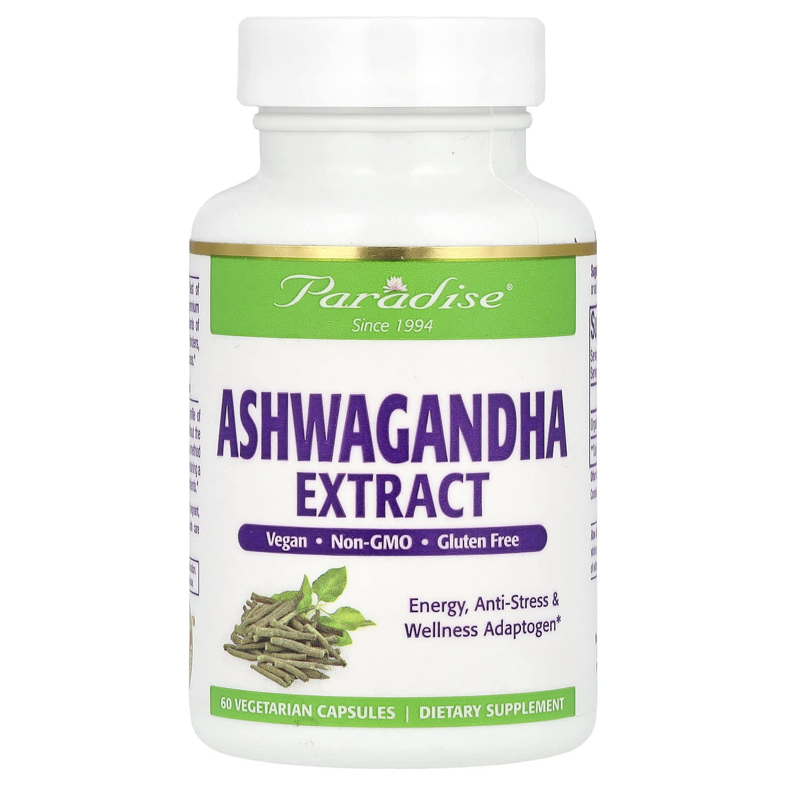 Paradise Herbs Ashwagandha Extract – 60 gélules végétales — Tunisie