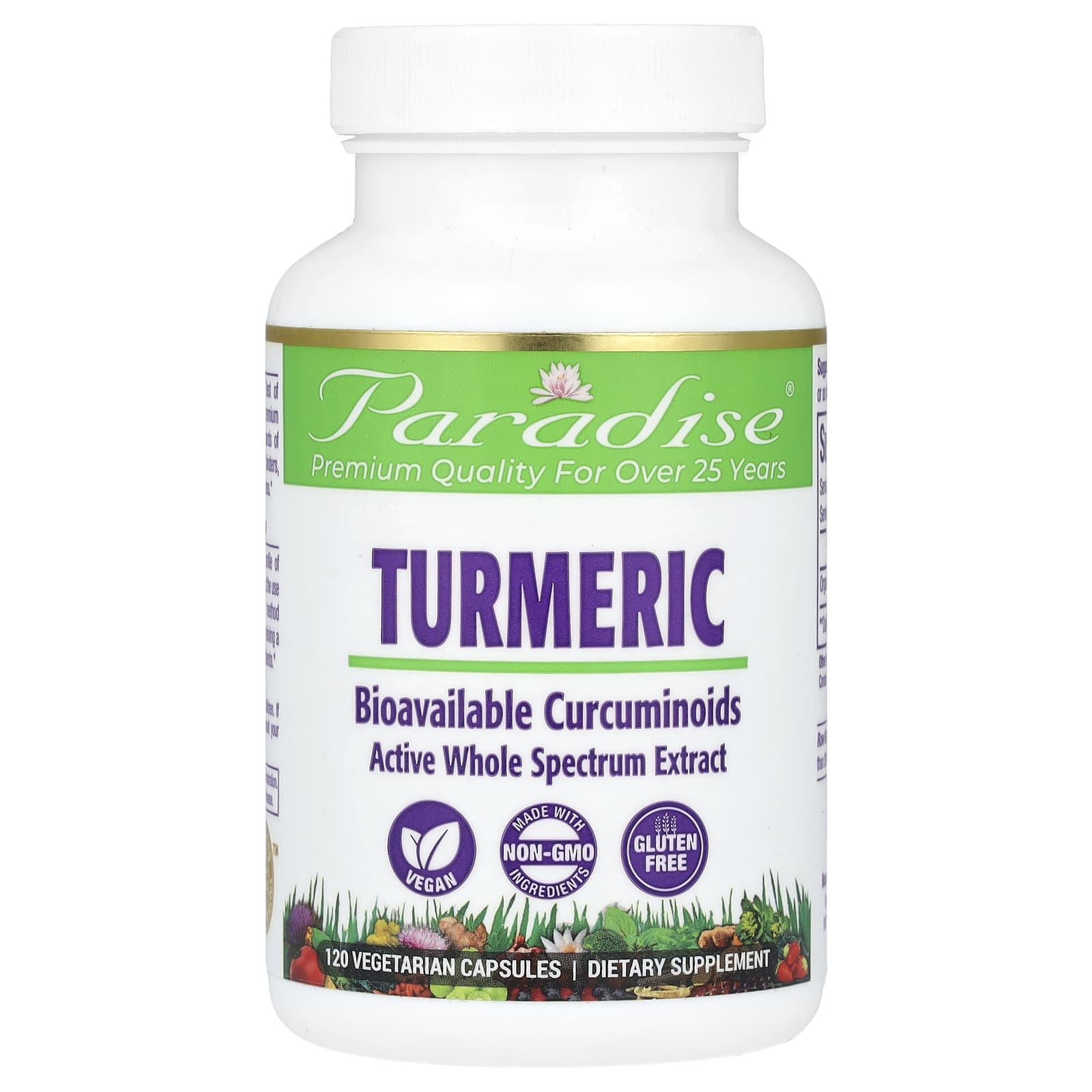 Paradise Herbs Turmeric – 120 gélules végétales — Tunisie