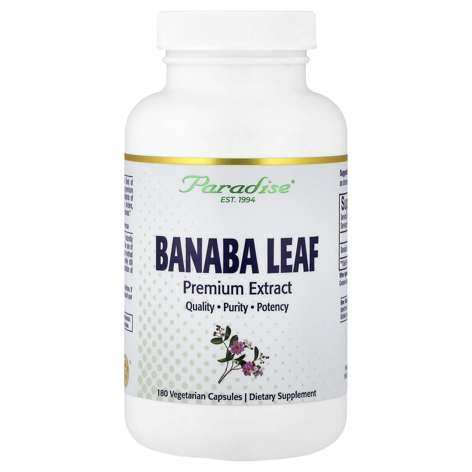 Paradise Herbs Banaba Leaf Extract – 180 gélules végétales — Tunisie