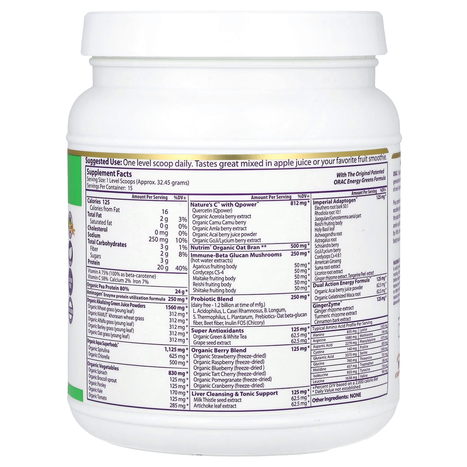 Paradise Herbs Protein & Greens, Original Unflavored – Sans arôme – 454 g — photo 2 sur 2