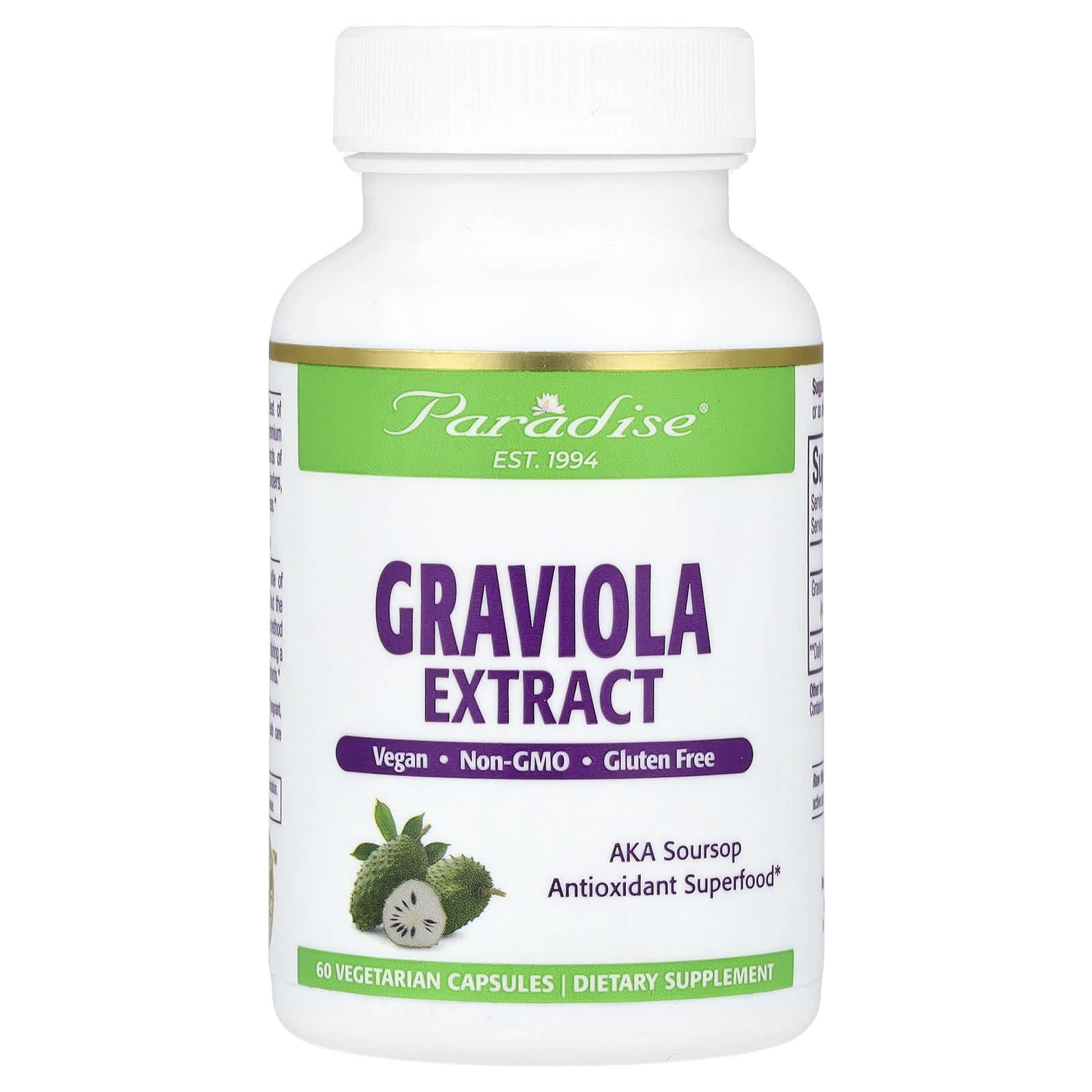 Paradise Herbs Graviola Extract – 60 gélules végétales — Tunisie