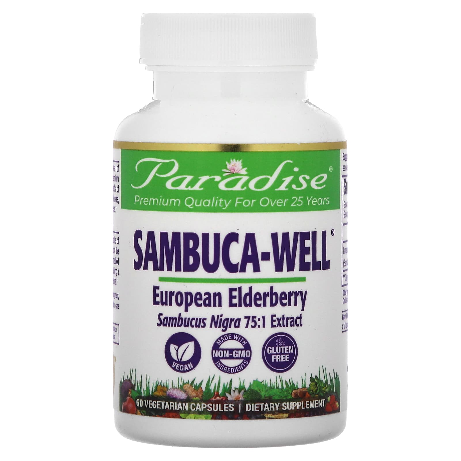 Paradise Herbs Sambuca-Well – European Elderberry – 60 gélules végétales — Tunisie
