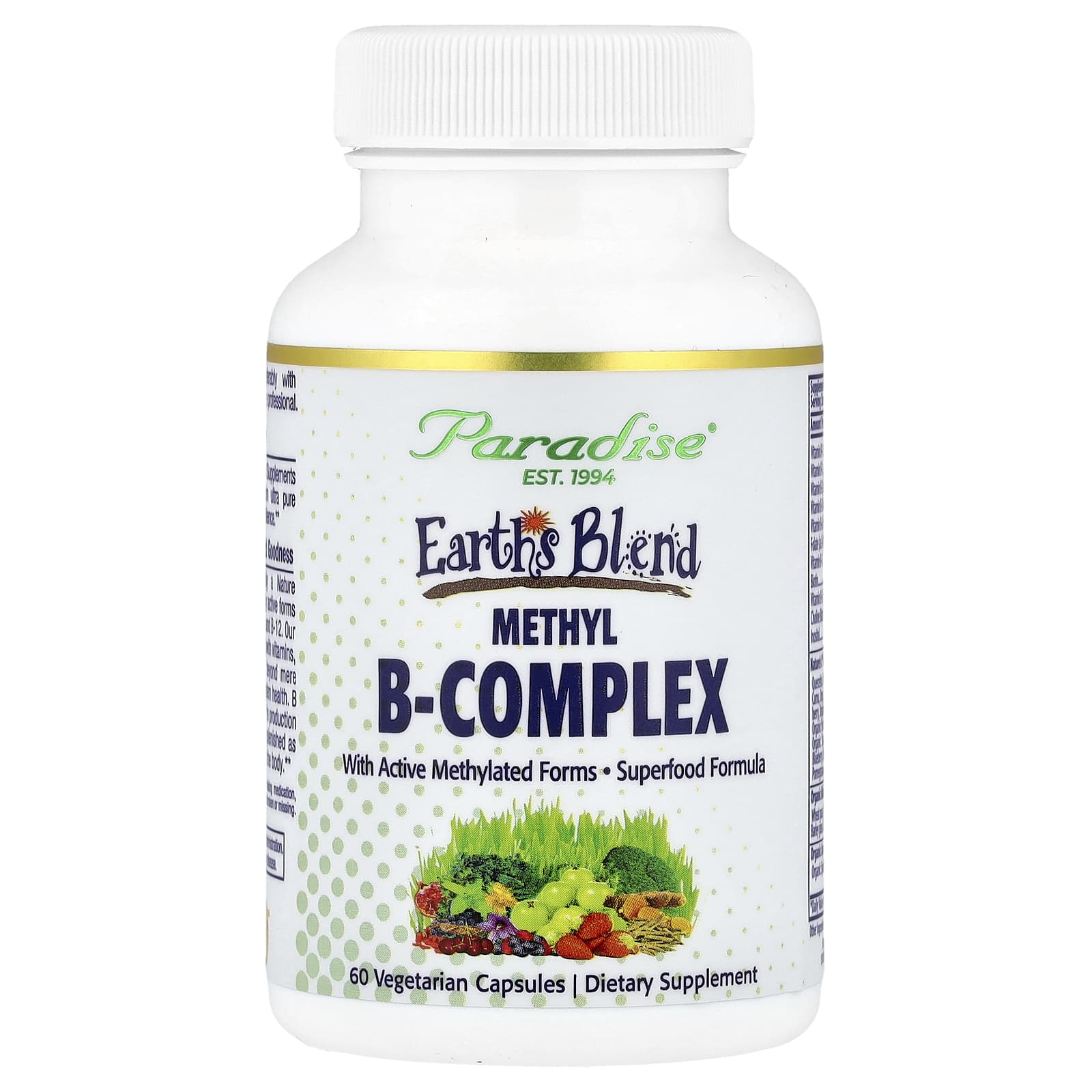 Paradise Herbs Earth's Blend, Methyl B-Complex – 60 gélules végétales — Tunisie