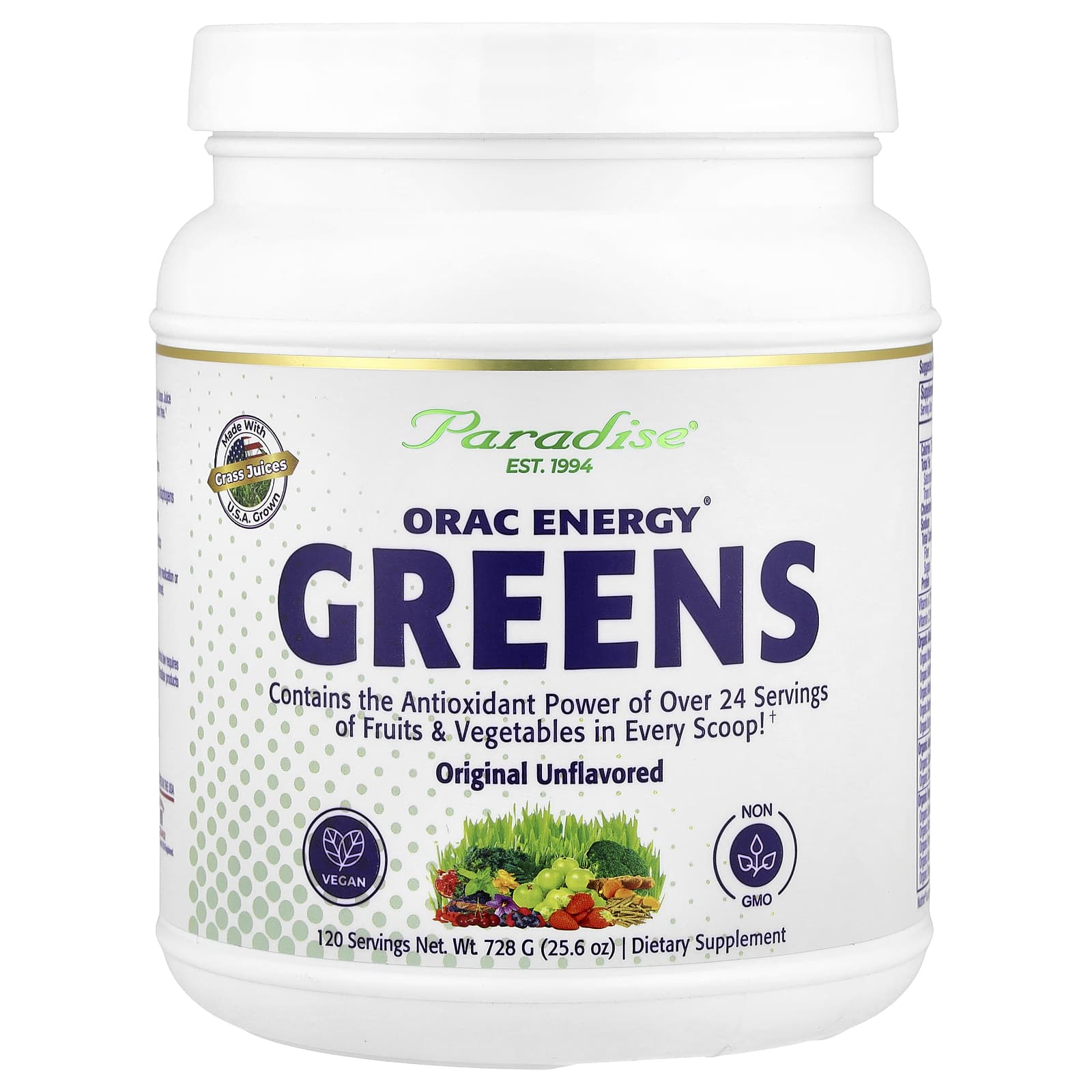 Paradise Herbs ORAC Energy Greens, Original Unflavored – Sans arôme – 728 g — Tunisie
