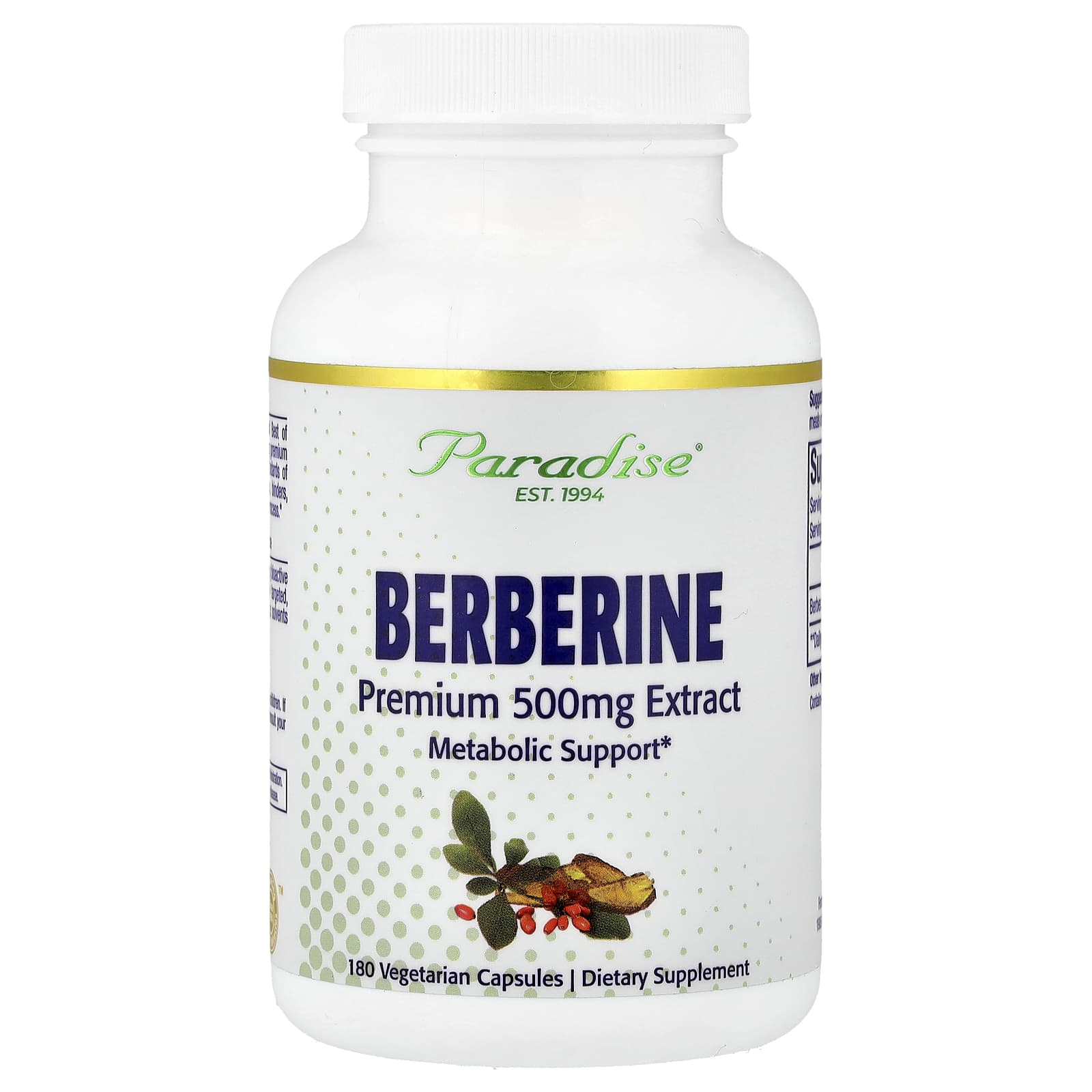 Paradise Herbs Berberine – 180 gélules végétales — Tunisie