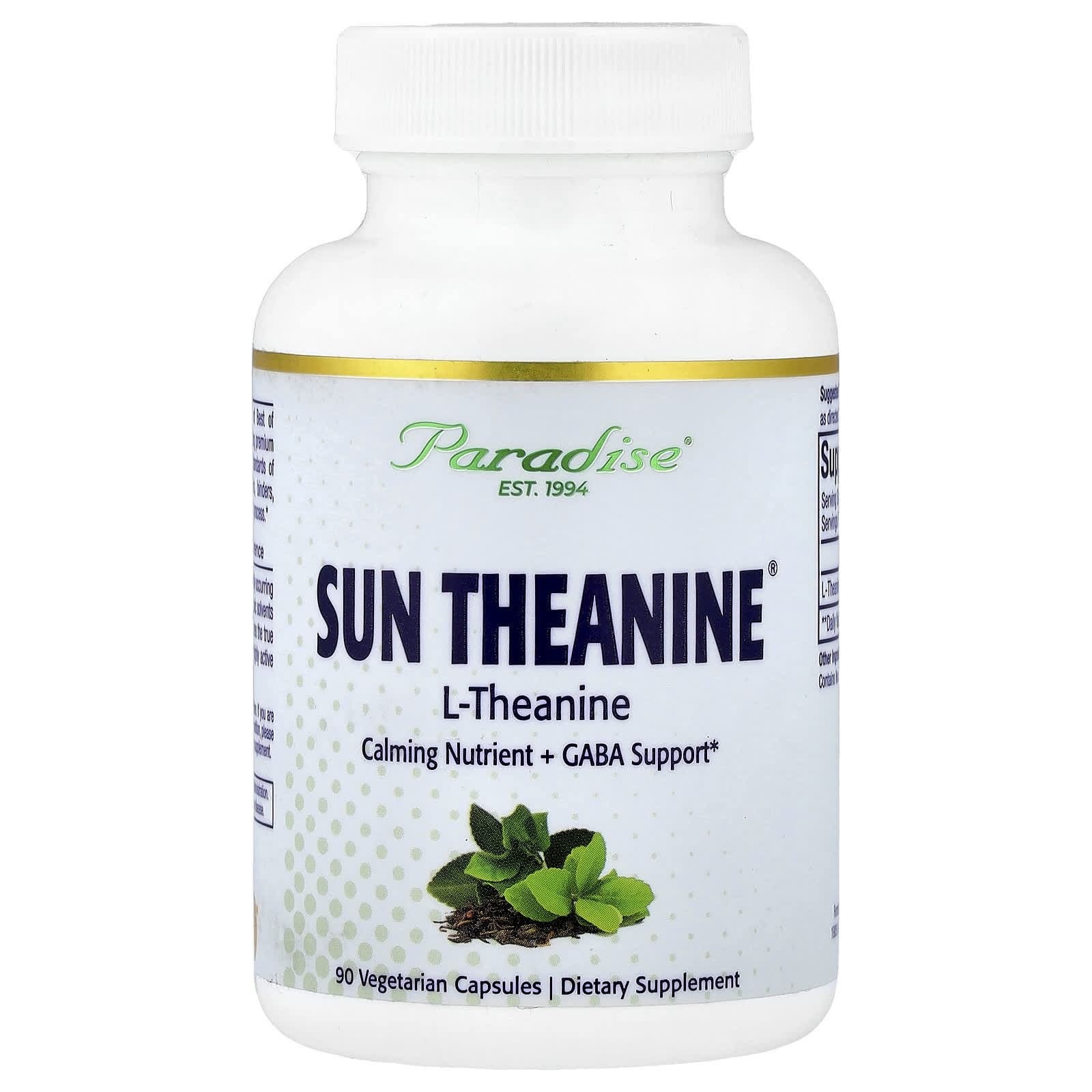 Paradise Herbs Sun Theanine – 90 gélules végétales — Tunisie