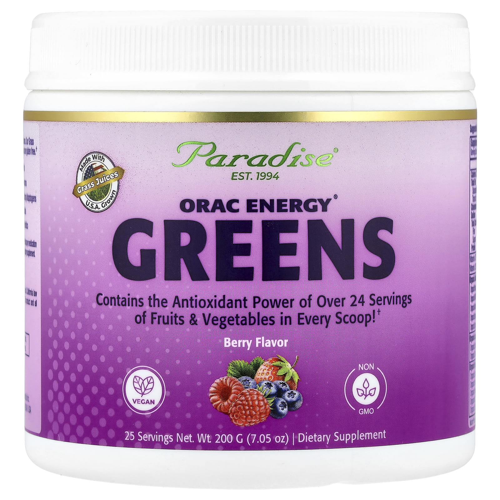 Paradise Herbs ORAC Energy Greens – Berry – 200 g — Tunisie