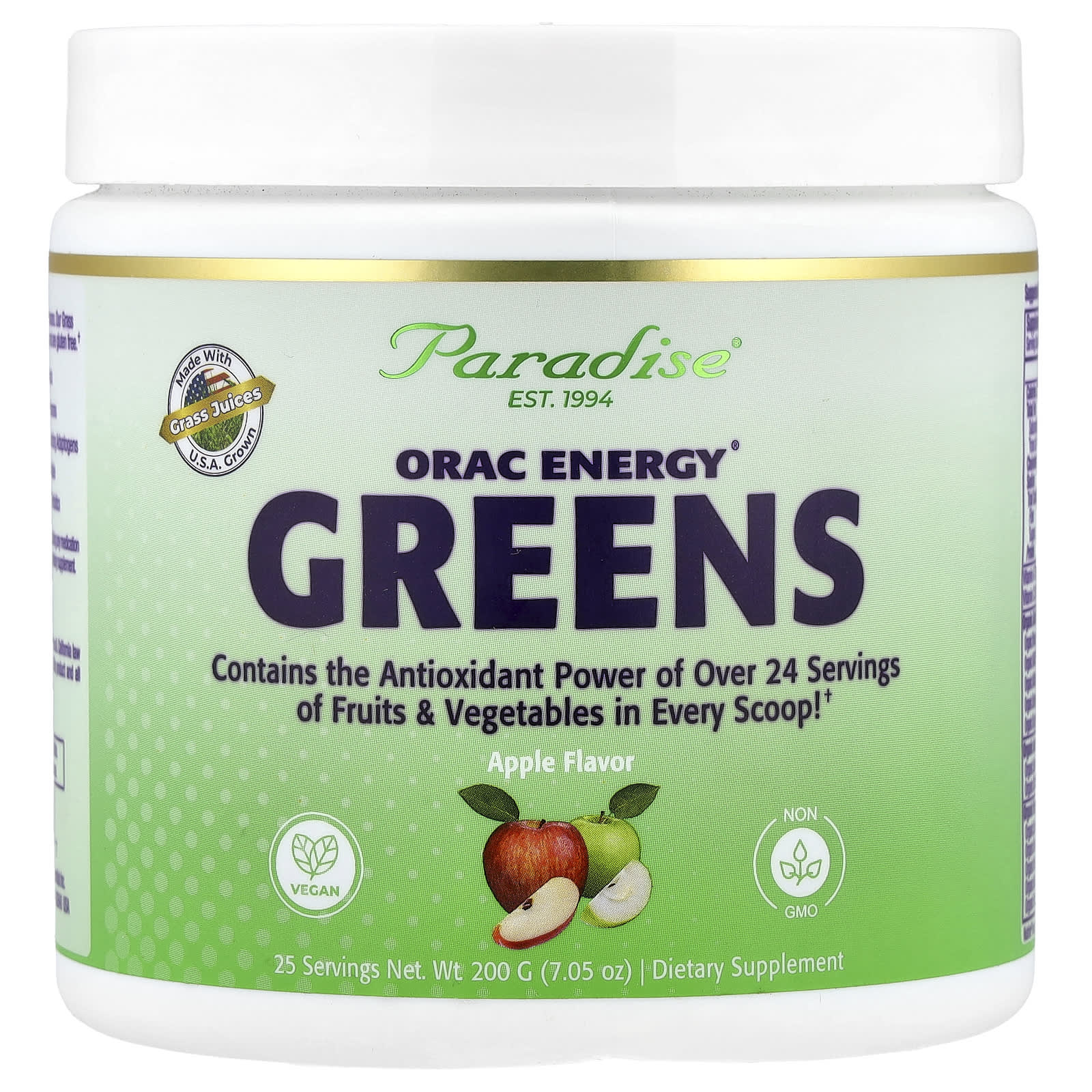 Paradise Herbs ORAC Energy Greens – Apple – 200 g — Tunisie