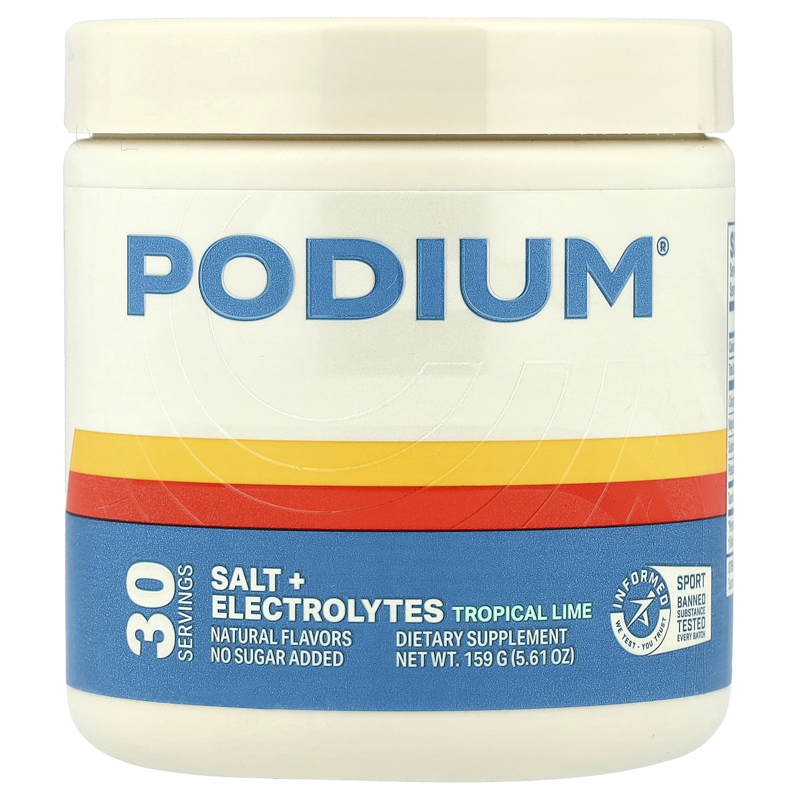 Podium Nutrition Salt + Electrolytes – Tropical Lime – 159 g — Tunisie