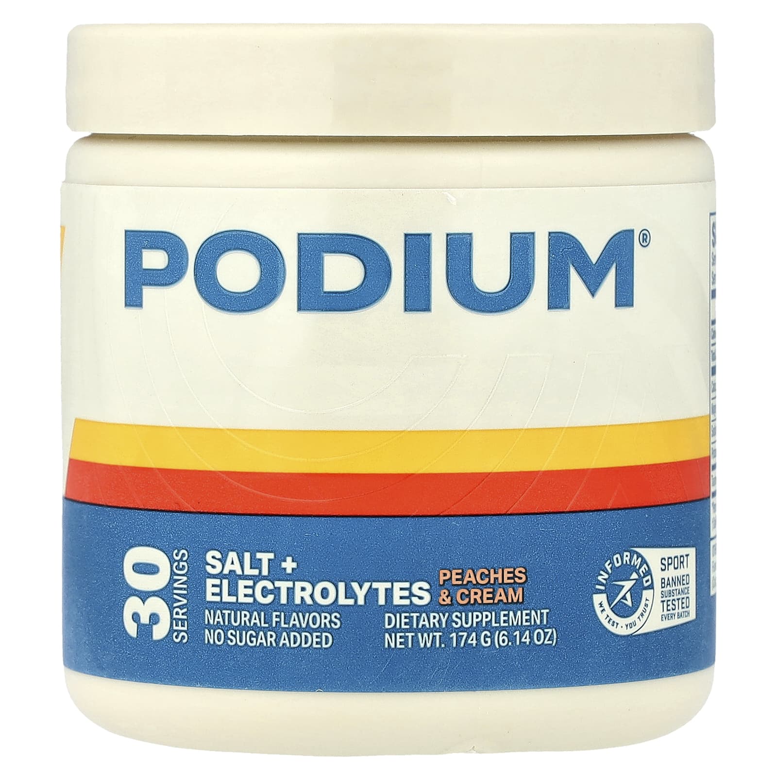 Podium Nutrition Salt + Electrolytes – Peaches & Cream – 174 g — Tunisie