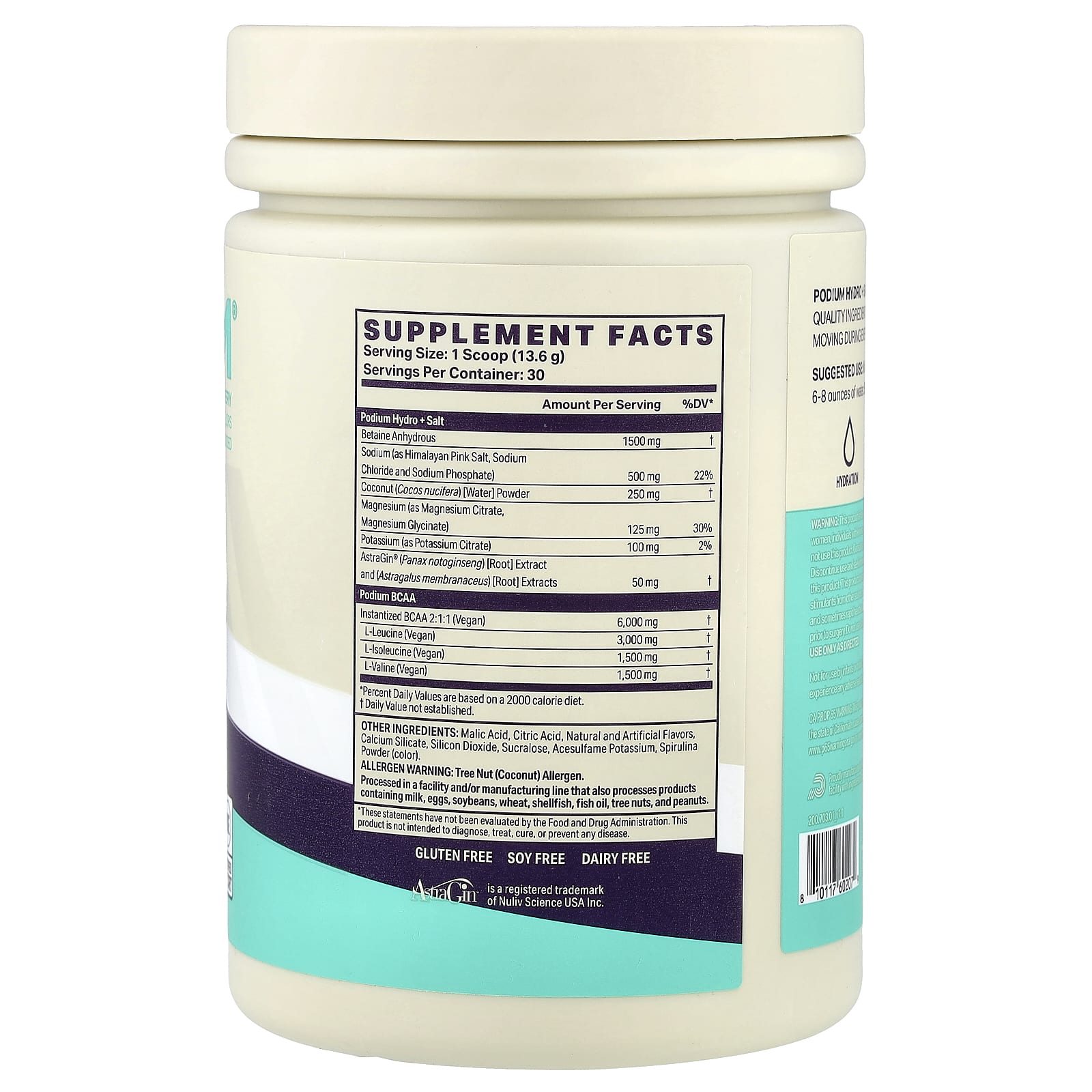 Podium Nutrition Hydro & Salt 2025 + BCAA – Blue Razz Slushie – 408 g — photo 2 sur 2