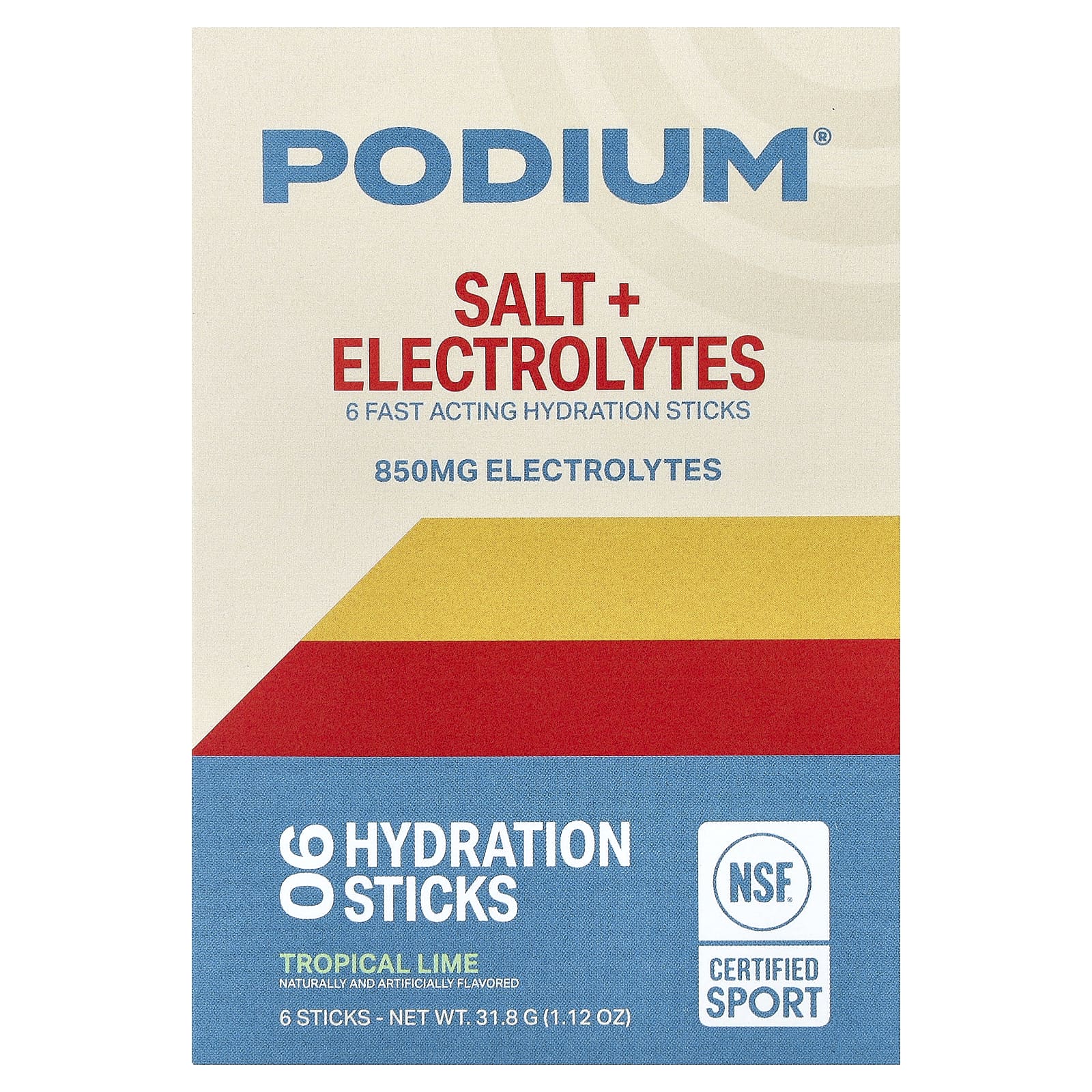 Podium Nutrition Salt + Electrolytes, Hydration Sticks – Tropical Lime – 5,3 g — Tunisie