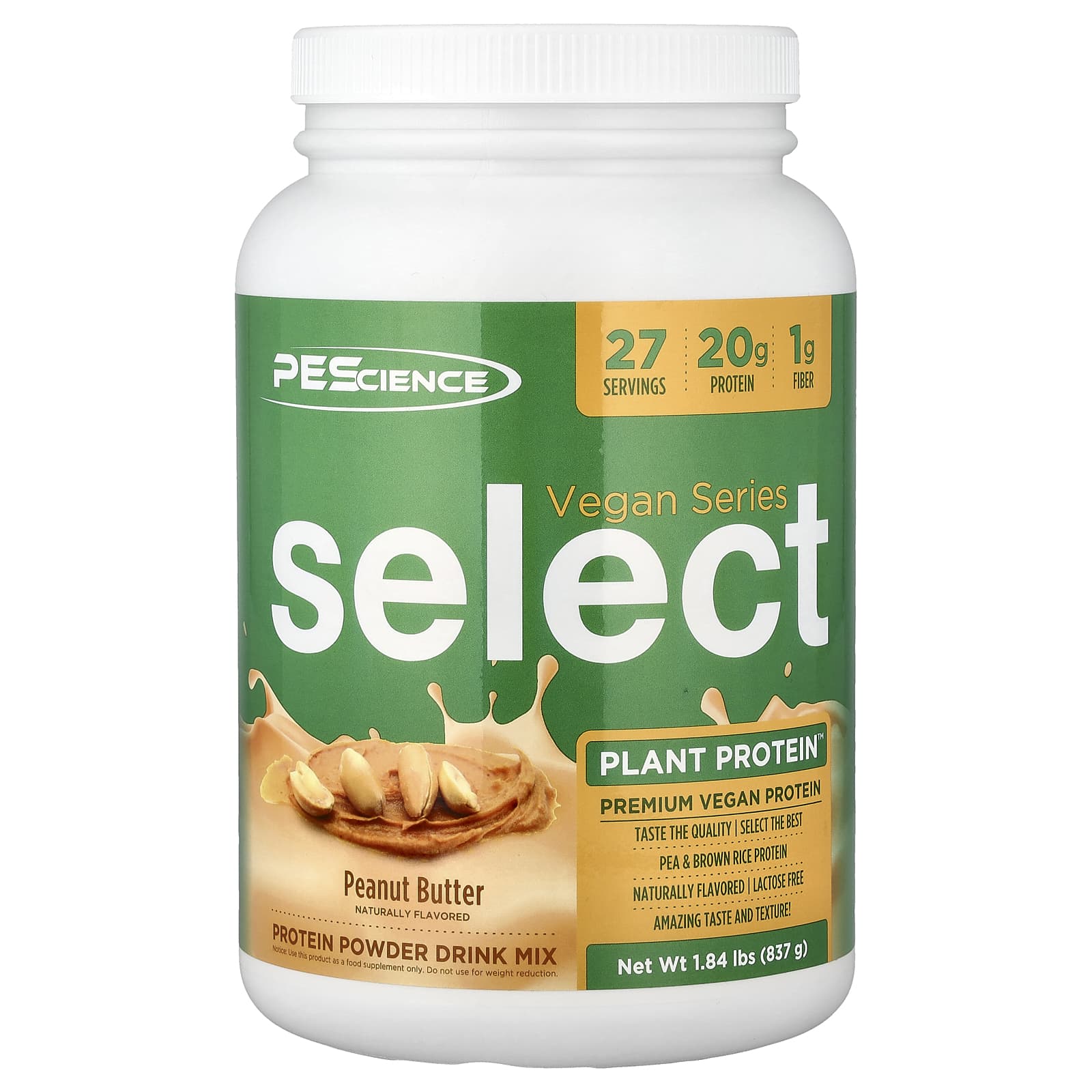 PEScience Vegan Series, Select Plant Protein – Peanut Butter – 837 g — Tunisie