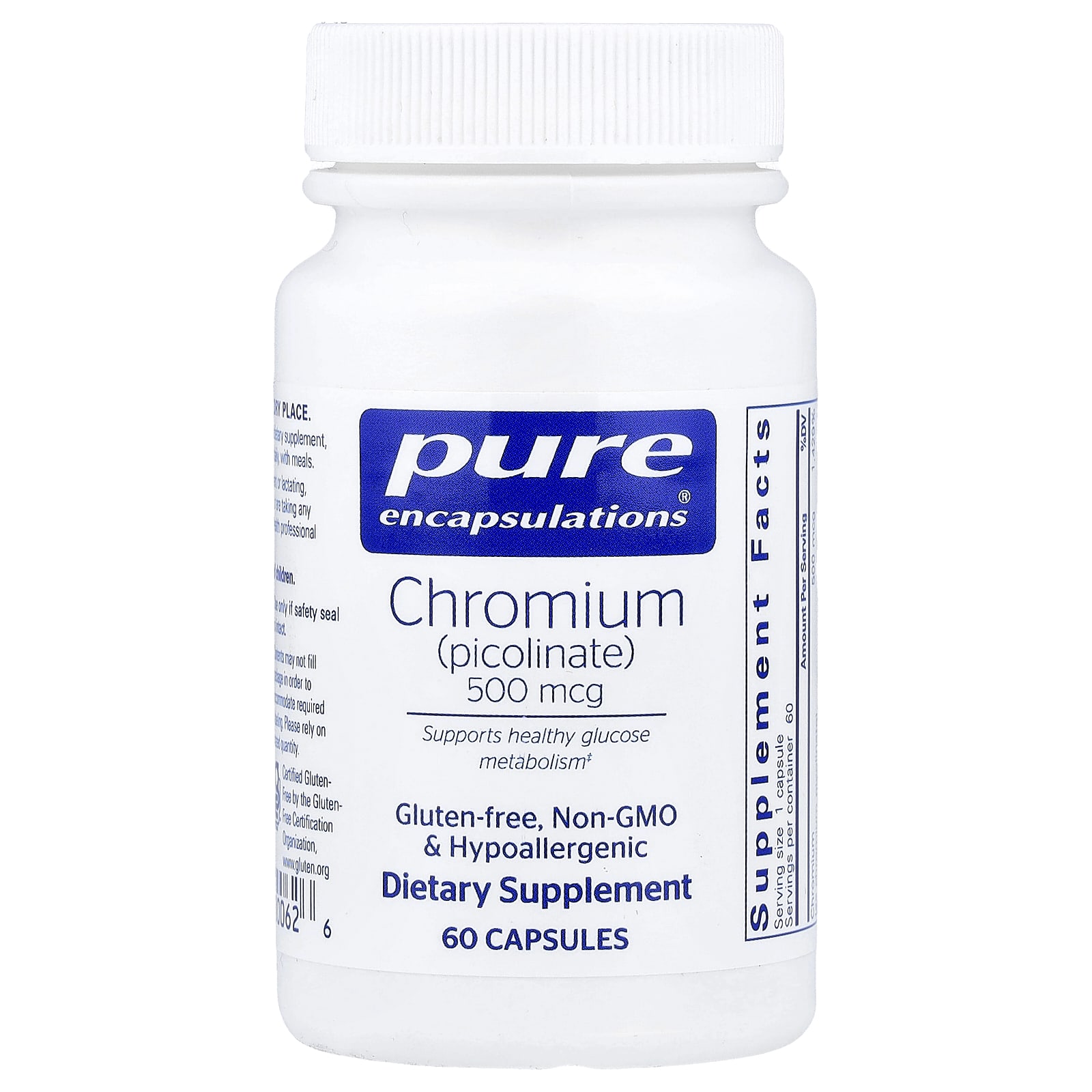 Pure Encapsulations Chromium (Picolinate) – 60 gélules — Tunisie