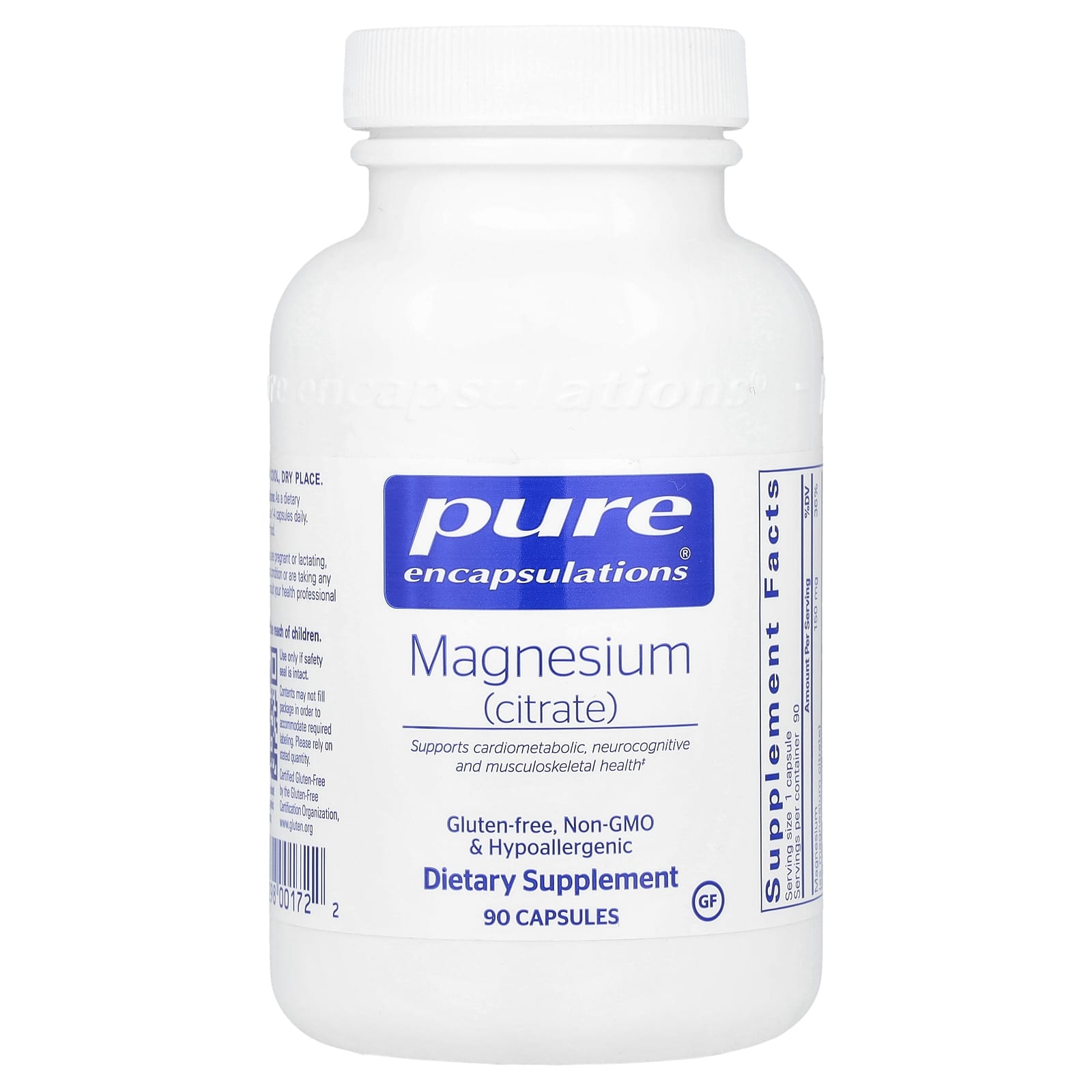 Pure Encapsulations Magnesium (Citrate) – 90 gélules — Tunisie