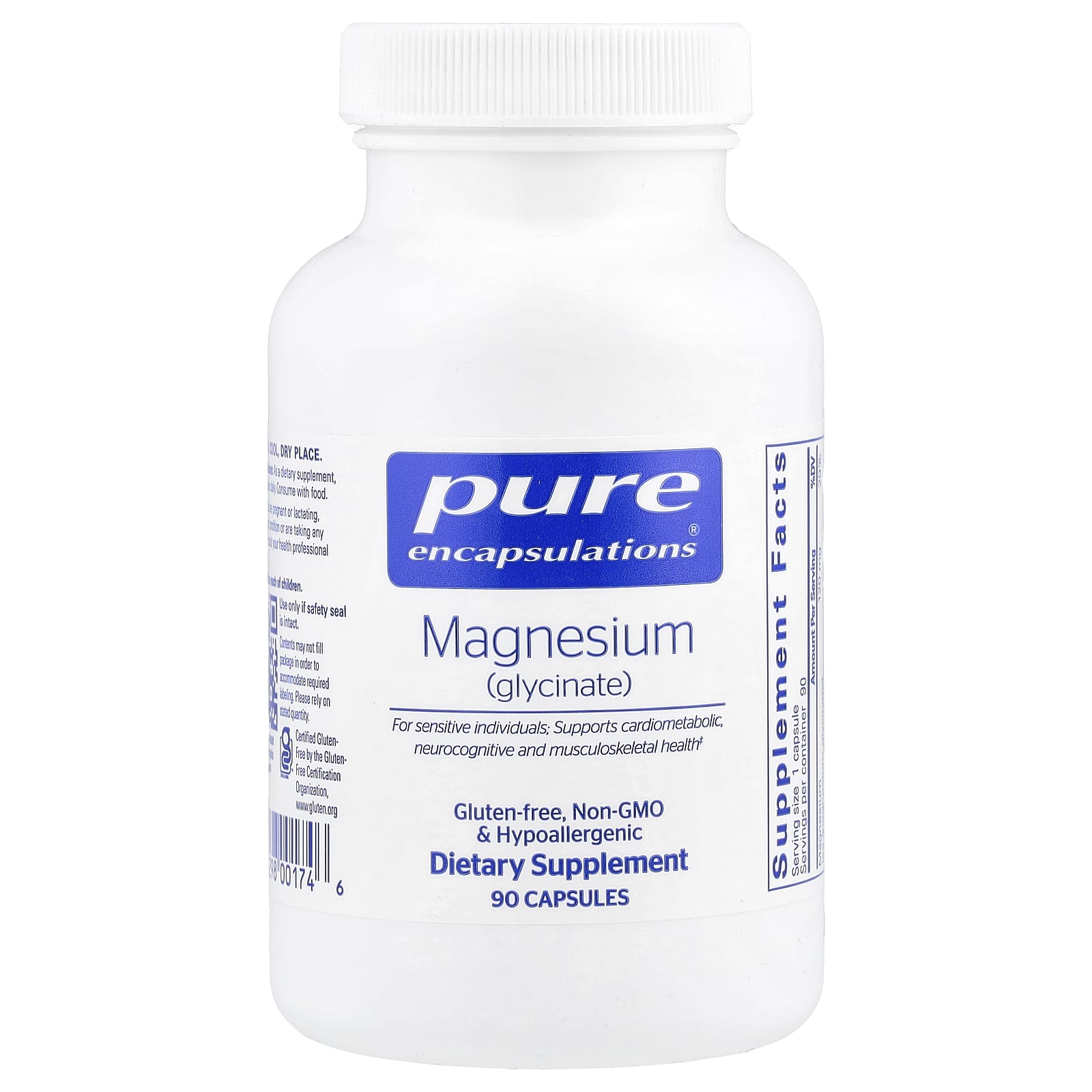 Pure Encapsulations Magnesium (Glycinate) – 90 gélules — Tunisie