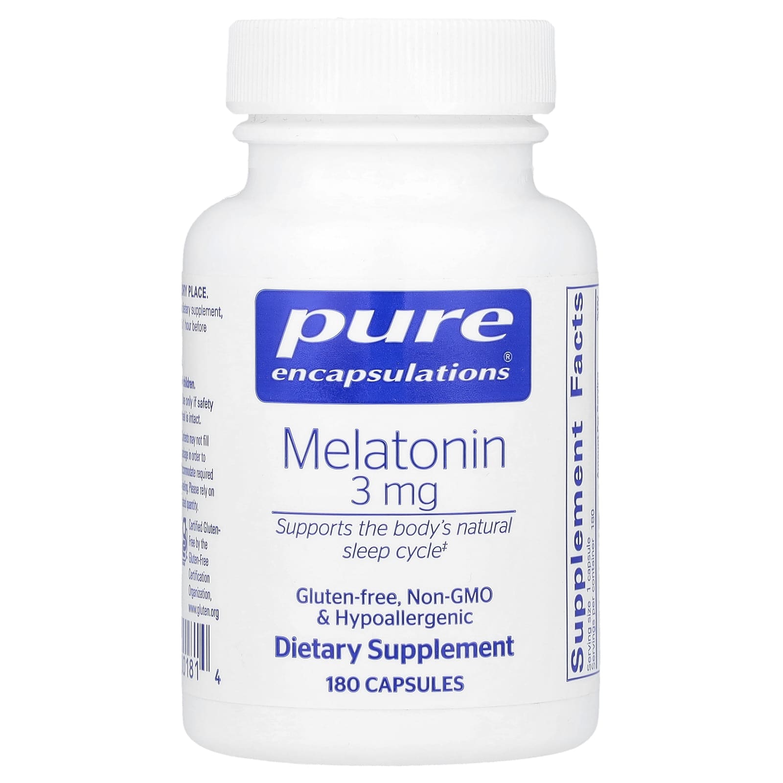 Pure Encapsulations Melatonin – 180 gélules — Tunisie