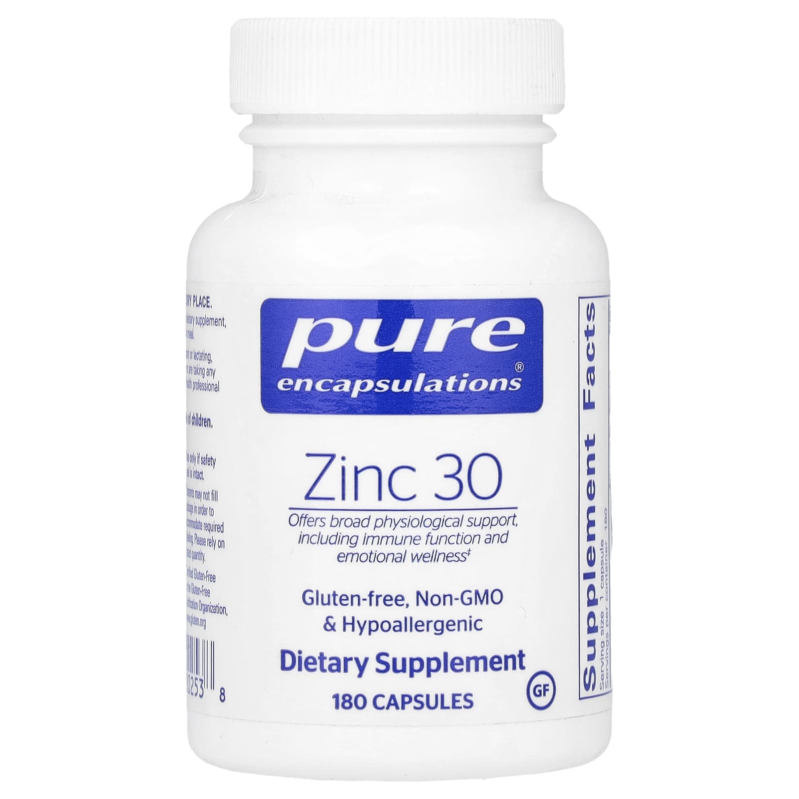 Pure Encapsulations Zinc 30 – 180 gélules — Tunisie