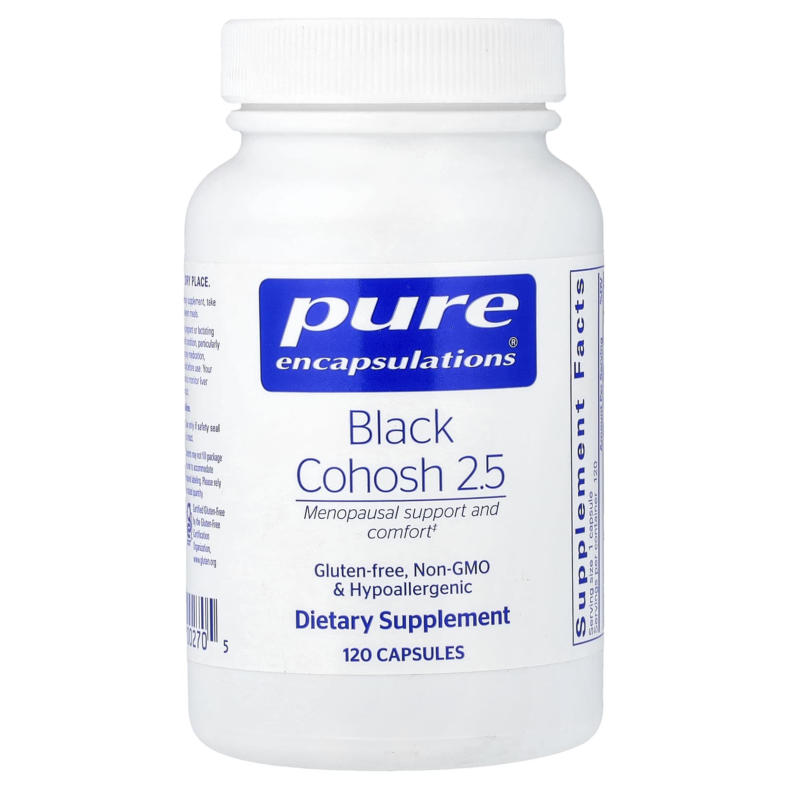 Pure Encapsulations Black Cohosh 2.5 – 120 gélules — Tunisie
