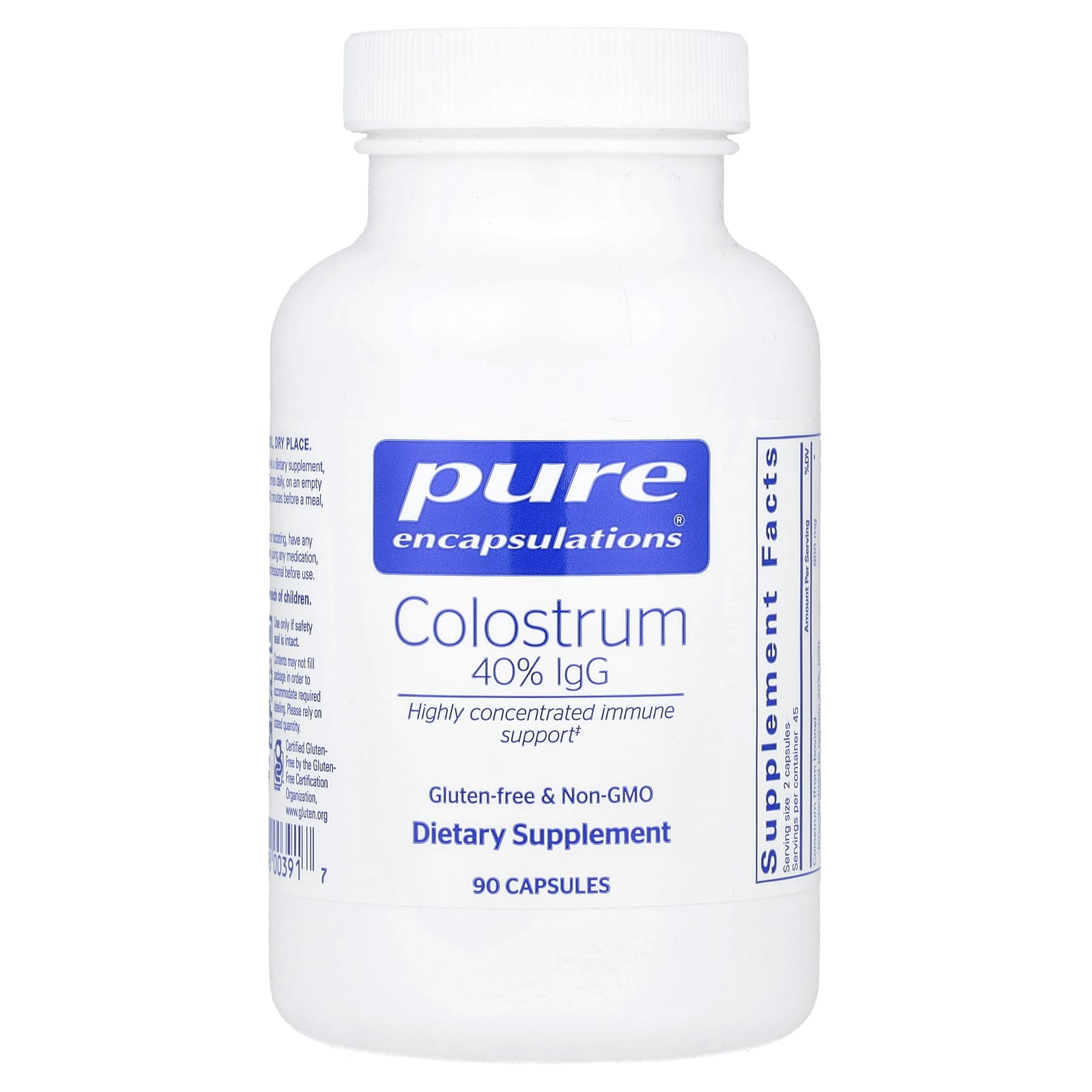 Pure Encapsulations Colostrum – 90 gélules — Tunisie