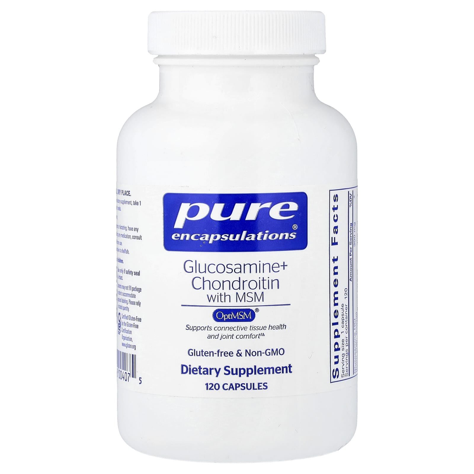 Pure Encapsulations Glucosamine + Chondroitin With MSM – 120 gélules — Tunisie